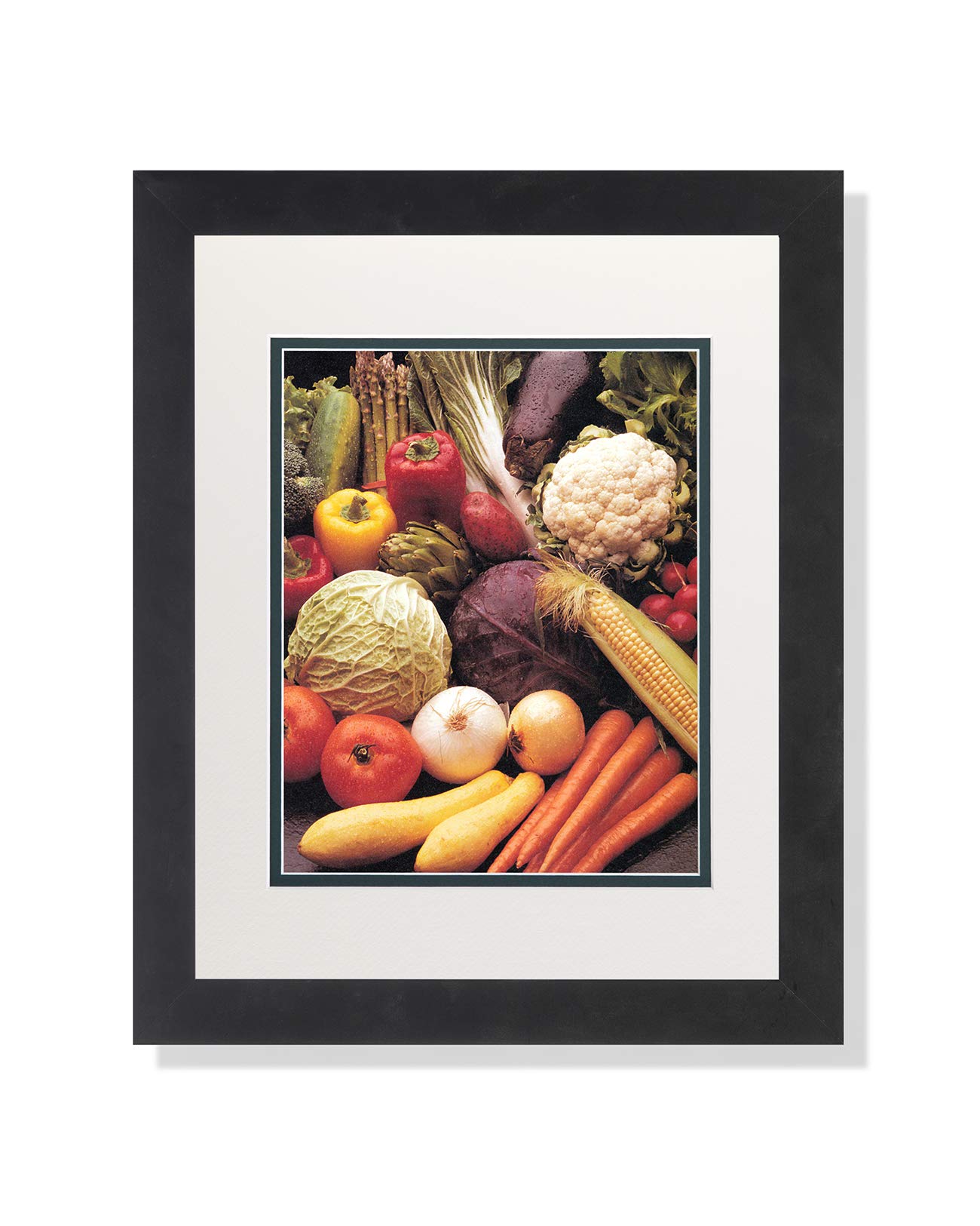Farm Fresh Vegetable Art Print - Squash, Carrots, Corn, Peppers & Onions Framed Kitchen Wall Decor | Perfect for Farmhouse, Country Style & Rustic Home Décor