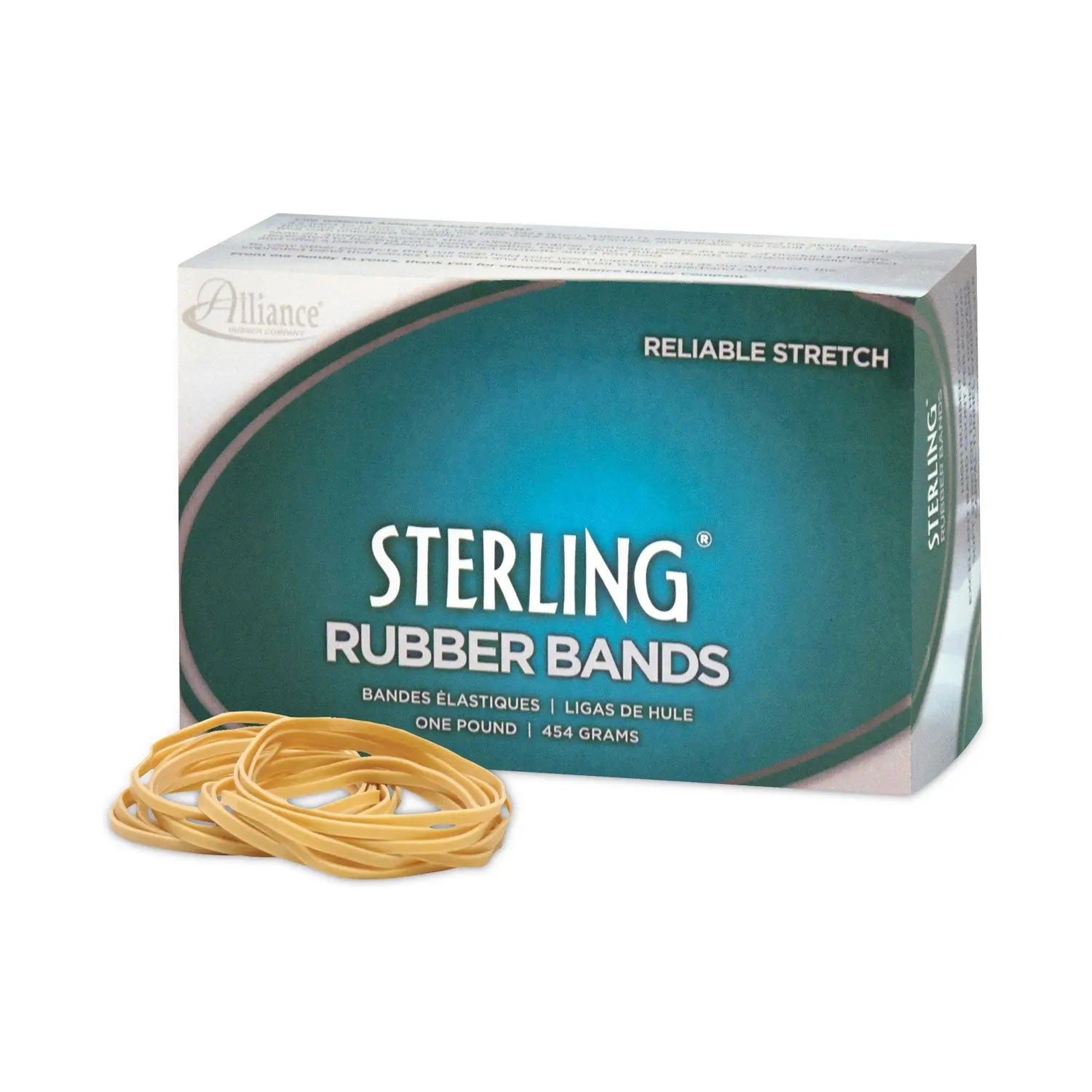 Alliance® Sterling Rubber Bands Size 16 - 0.03 Gauge Crepe Rubber Bands (1 Lb Box, 2,300 Count) - Heavy Duty Office, School, and Home Use for Organizing, Bundling, and Securing Items