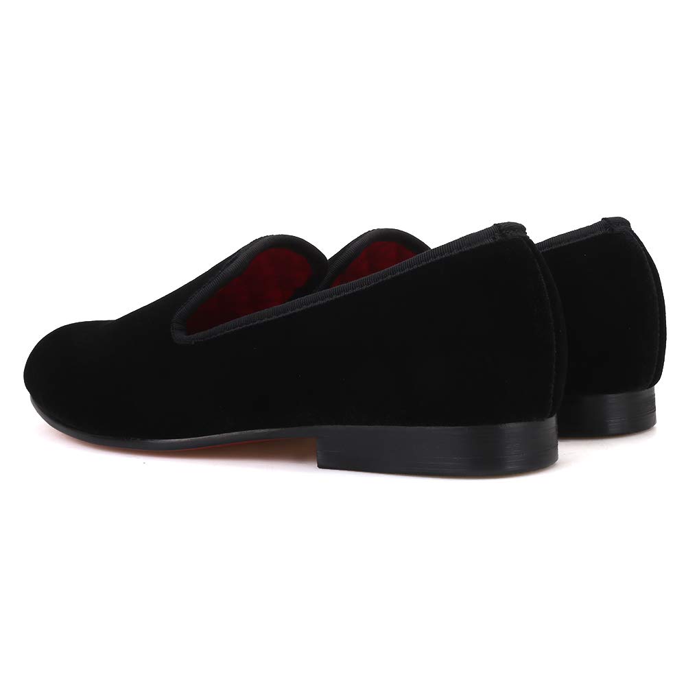 HI&HANN Men's Velvet Loafers - Colorful Dress Shoes & Smoking Slippers for Casual Wear | Perfect for Office, Parties & Relaxing at Home