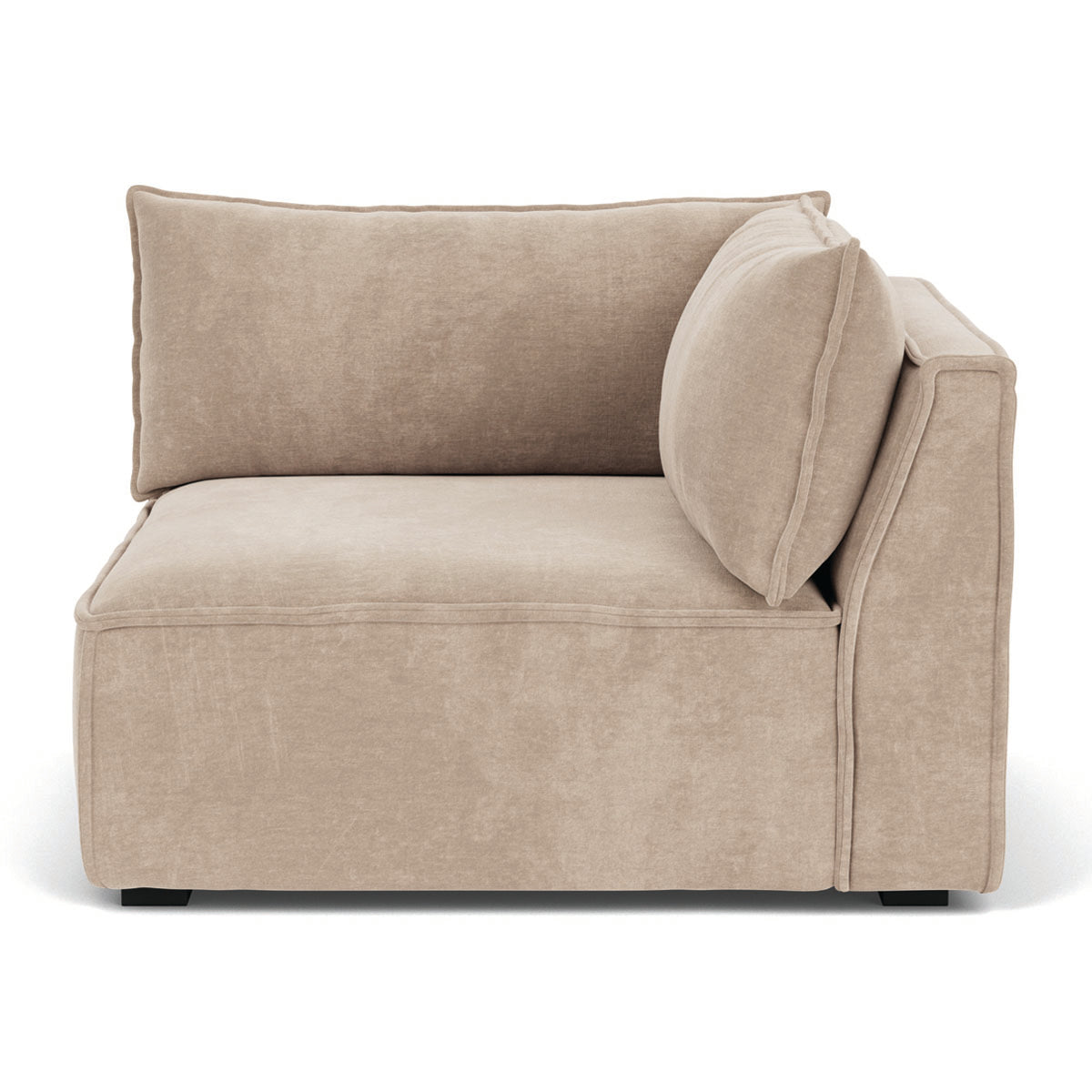 Daphne Fabric 1-Seater Right Corner Modular Sofa - Compact Sectional Couch for Small Spaces, Living Rooms & Apartments