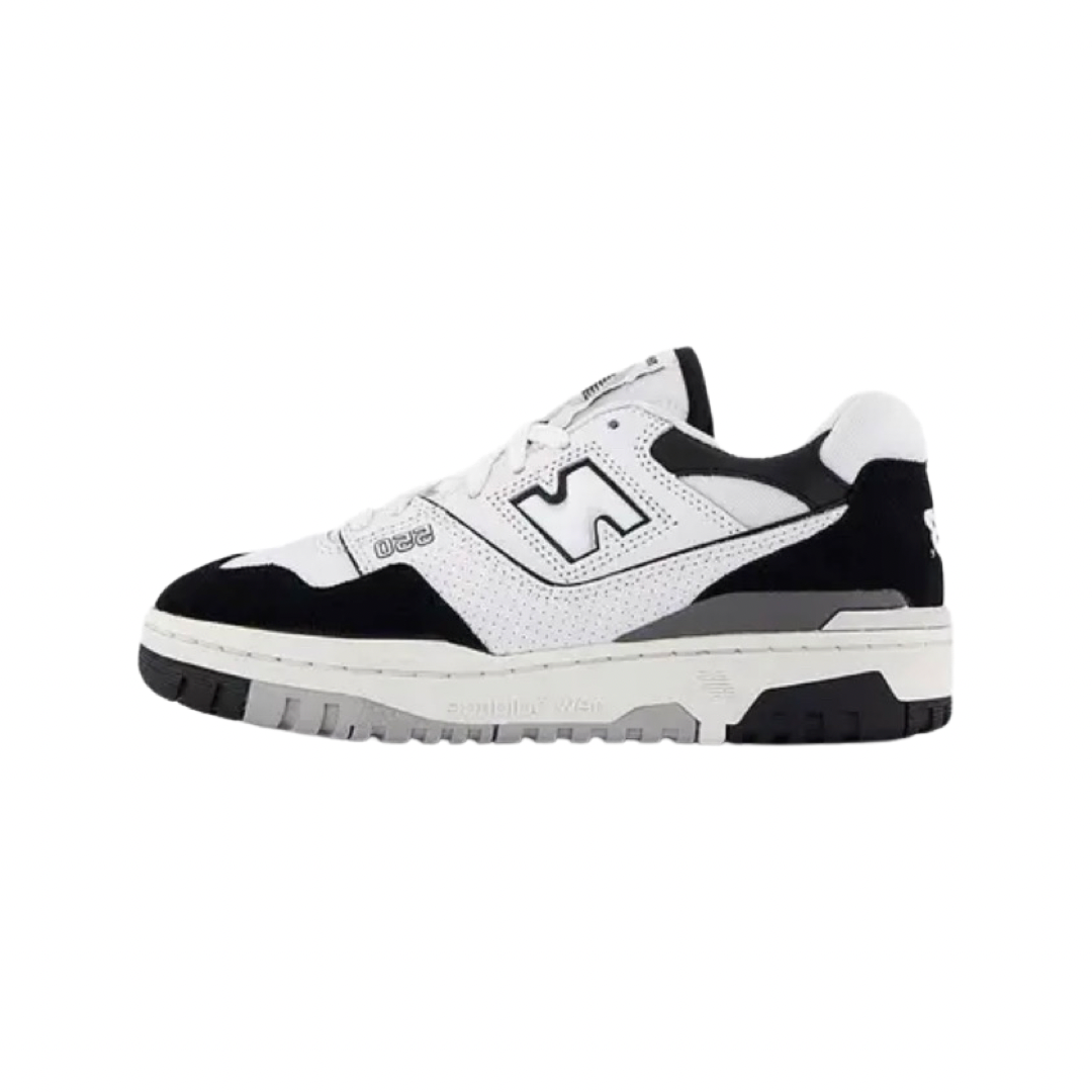 New Balance 550 Sneakers - Panda Black Toe Basketball Shoes for Men & Women | Stylish Retro Court Shoes for Casual Wear, Street Fashion & Gym Workouts