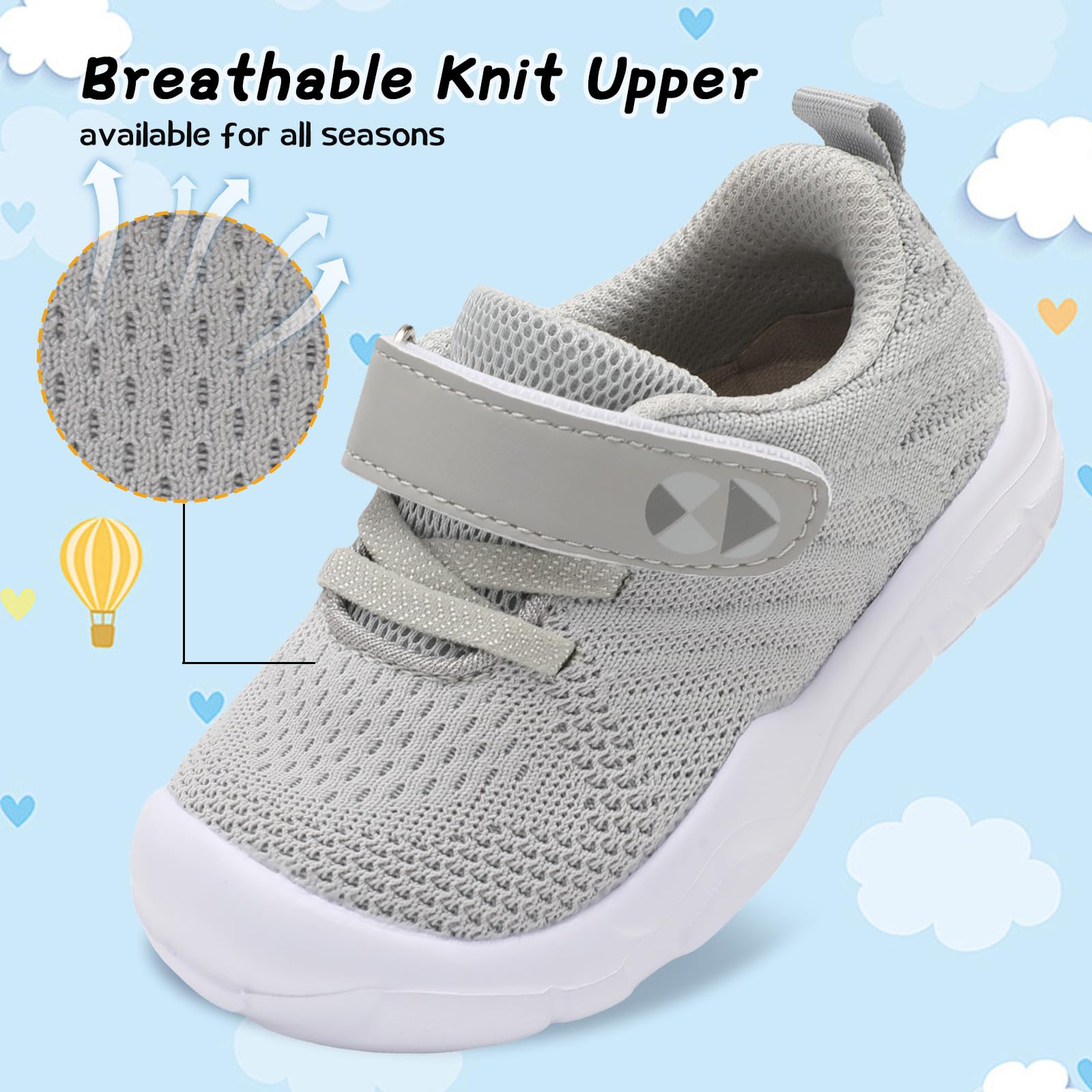 Breathable Kids Sneakers for Toddlers - Lightweight Running Shoes for Boys & Girls - Outdoor & Tennis Play