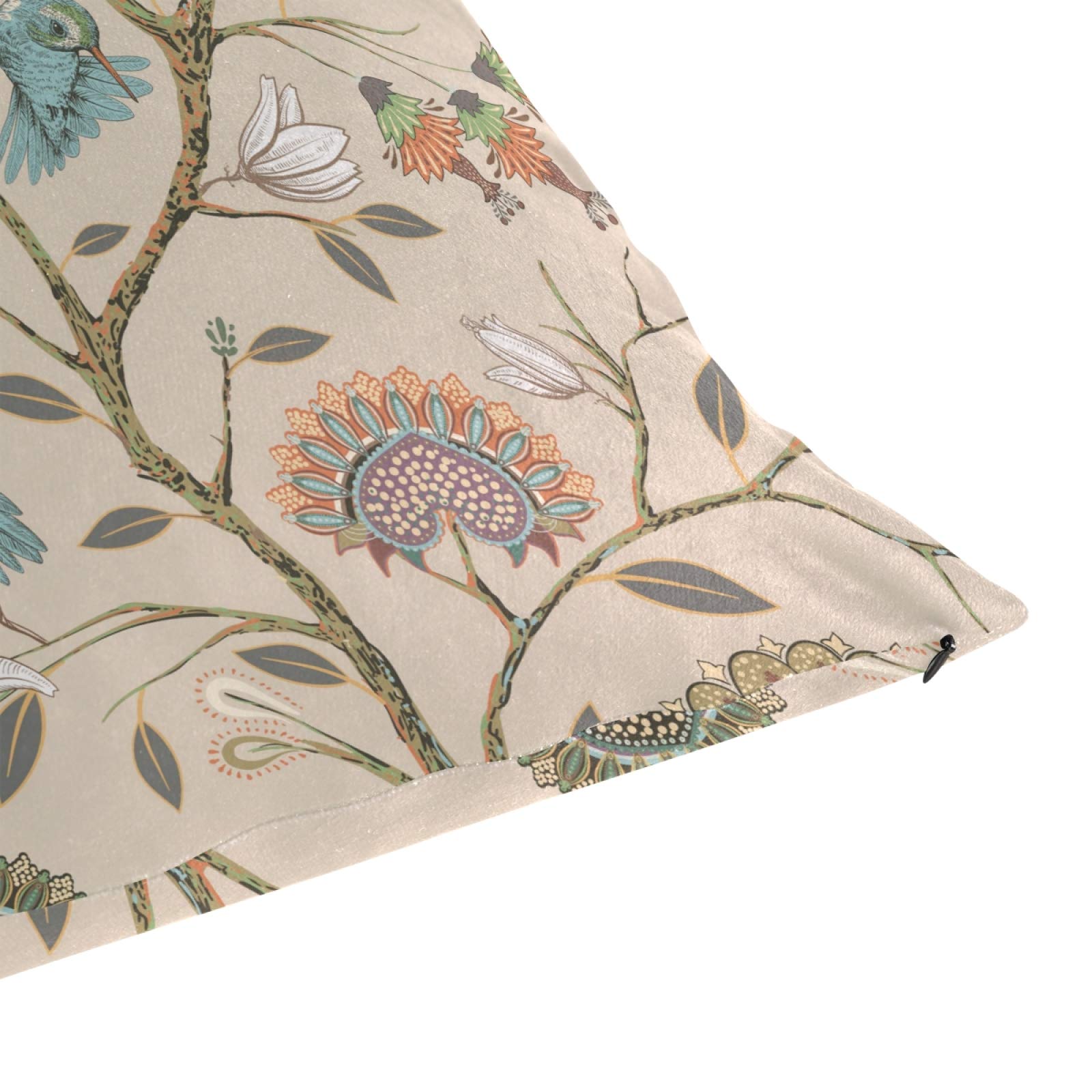 20x20 Inch Hummingbird & Floral Decorative Throw Pillow Covers - Square Farmhouse Style Cushion Cases for Sofa, Couch, Bedroom & Living Room Decor - Perfect for Home, Office & Seasonal Decorations