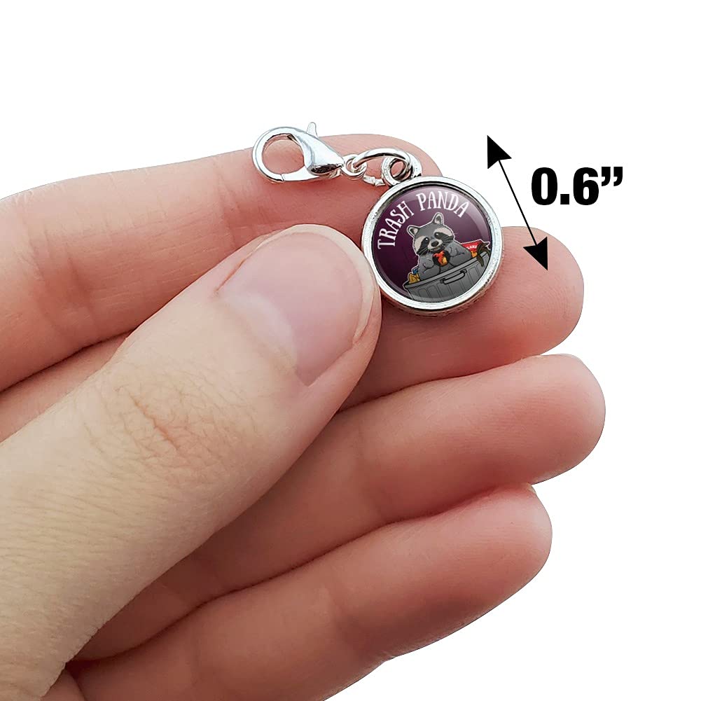 Vintage Raccoon Trash Panda Charm Bracelet Pendant - Antique Style Zipper Pull with Lobster Clasp - Perfect for Jewelry Making, DIY Crafts & Unique Gifts