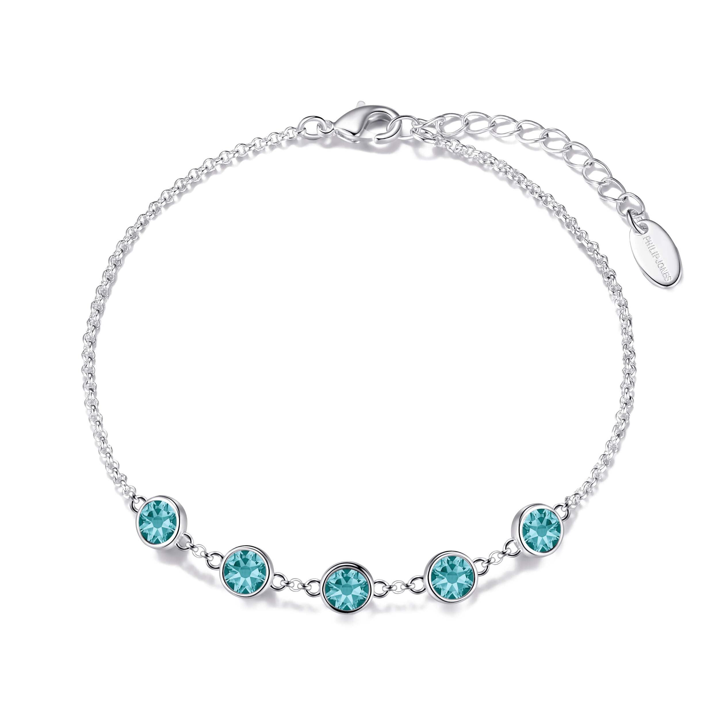 Blue Topaz December Birthstone Bracelet with Zirconia for Gifts & Parties