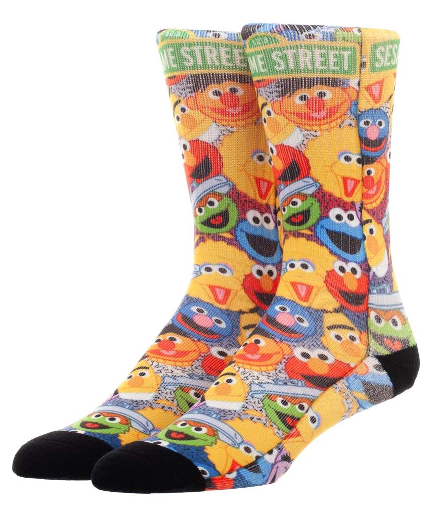 Sesame Street Character Crew Socks for Adults - Fun Cartoon Socks for Men & Women - Perfect for Cosplay, Gifts, and Everyday Wear