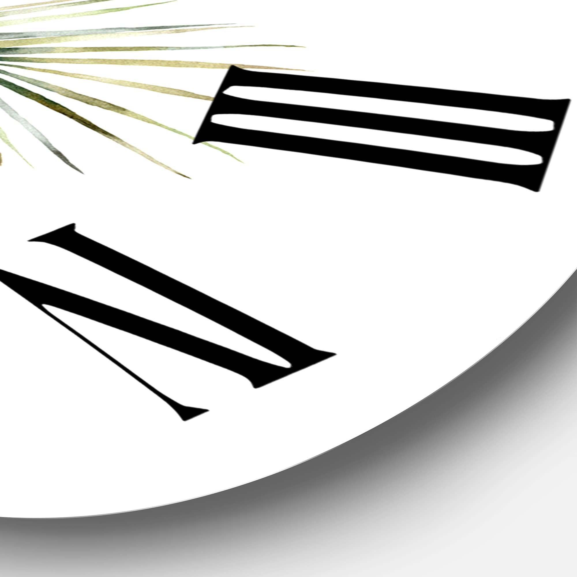 DesignQ Traditional Wall Clock - Tropical Bouquet with Orchids & Palm Leaves - Large Floral Botanical Wall Clock for Living Room, Bedroom, Office Decor - Perfect for Home, Office & Gift Giving