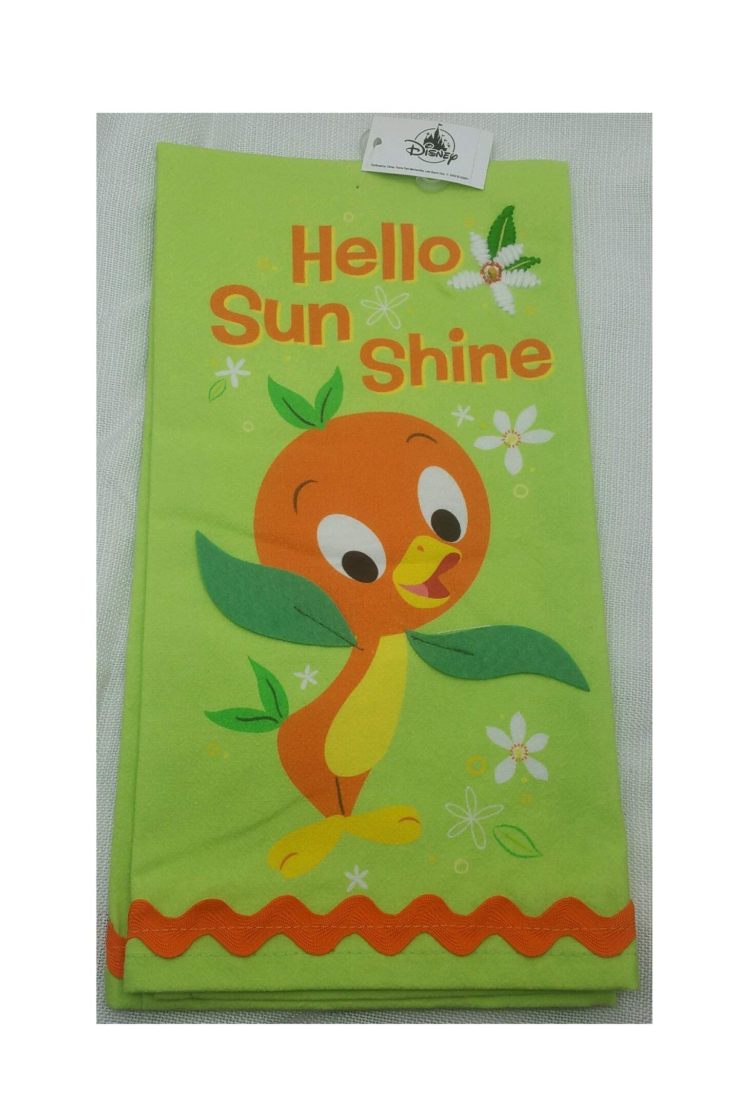 Disney Parks Orange Bird Hello Sunshine Kitchen Towel - Cute & Absorbent Dish Towel for Kitchen, Cooking, Baking & Decor - Perfect Disney Gift for Fans & Home Decor