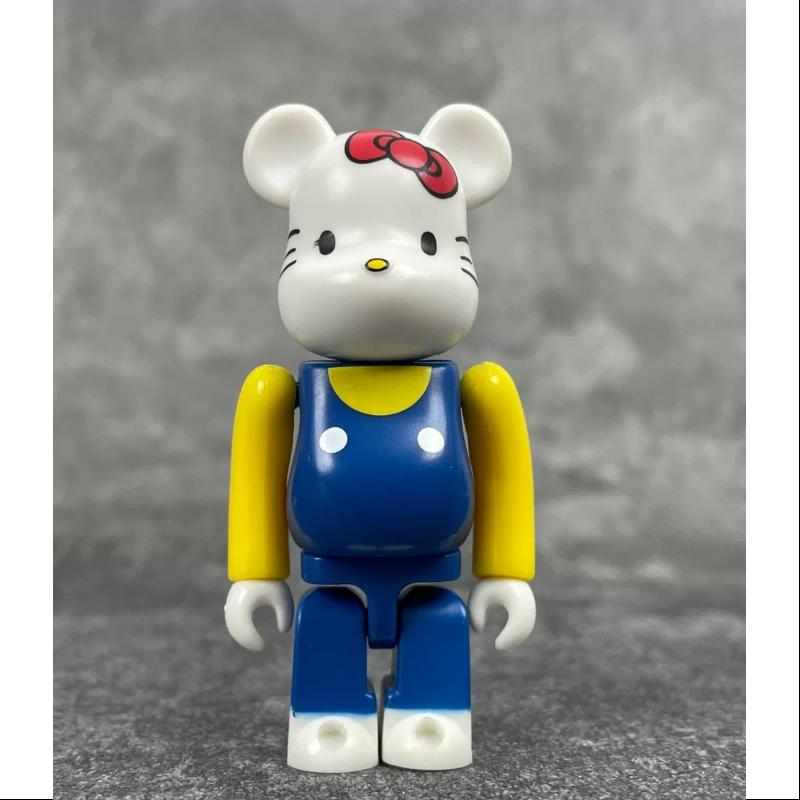 Bearbrick Series 18 ANIMAL Hello Kitty Blue 100% Collectible Vinyl Figure - Cute Kawaii Japanese Toy for Display & Gift Giving - Perfect for Anime Fans, Home Decor, and Office Collection