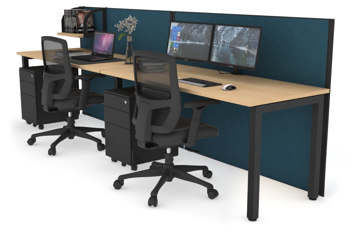 Horizon Quadro 2 Person Office Workstation with Square Legs - 1200L x 700W Dimensions - Perfect for Collaborative Workspaces & Shared Office Desks