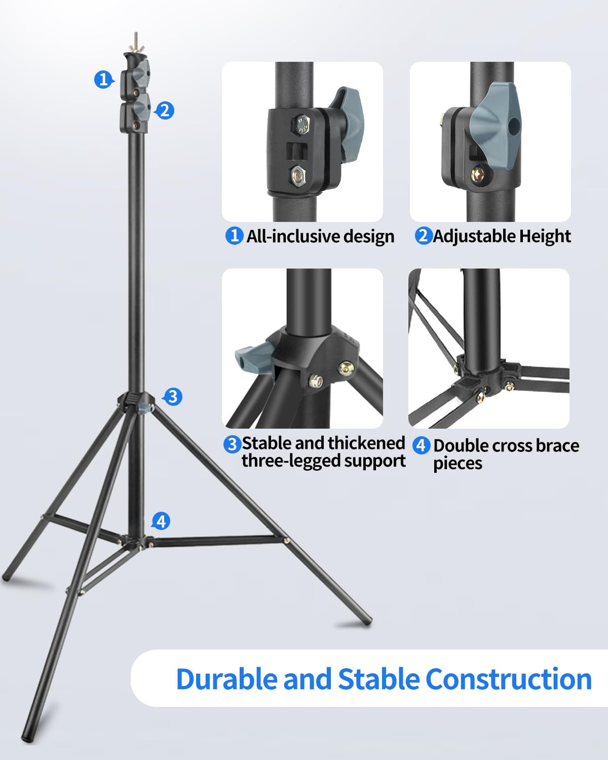 HEMMOTOP 5x6.5 ft Portable Green Screen Backdrop Kit with Stand - Professional Chroma Key Background for Live Streaming, YouTube Videos, Zoom Meetings & Gaming - Includes Clips & Carrying Bag for Easy Setup & Transport