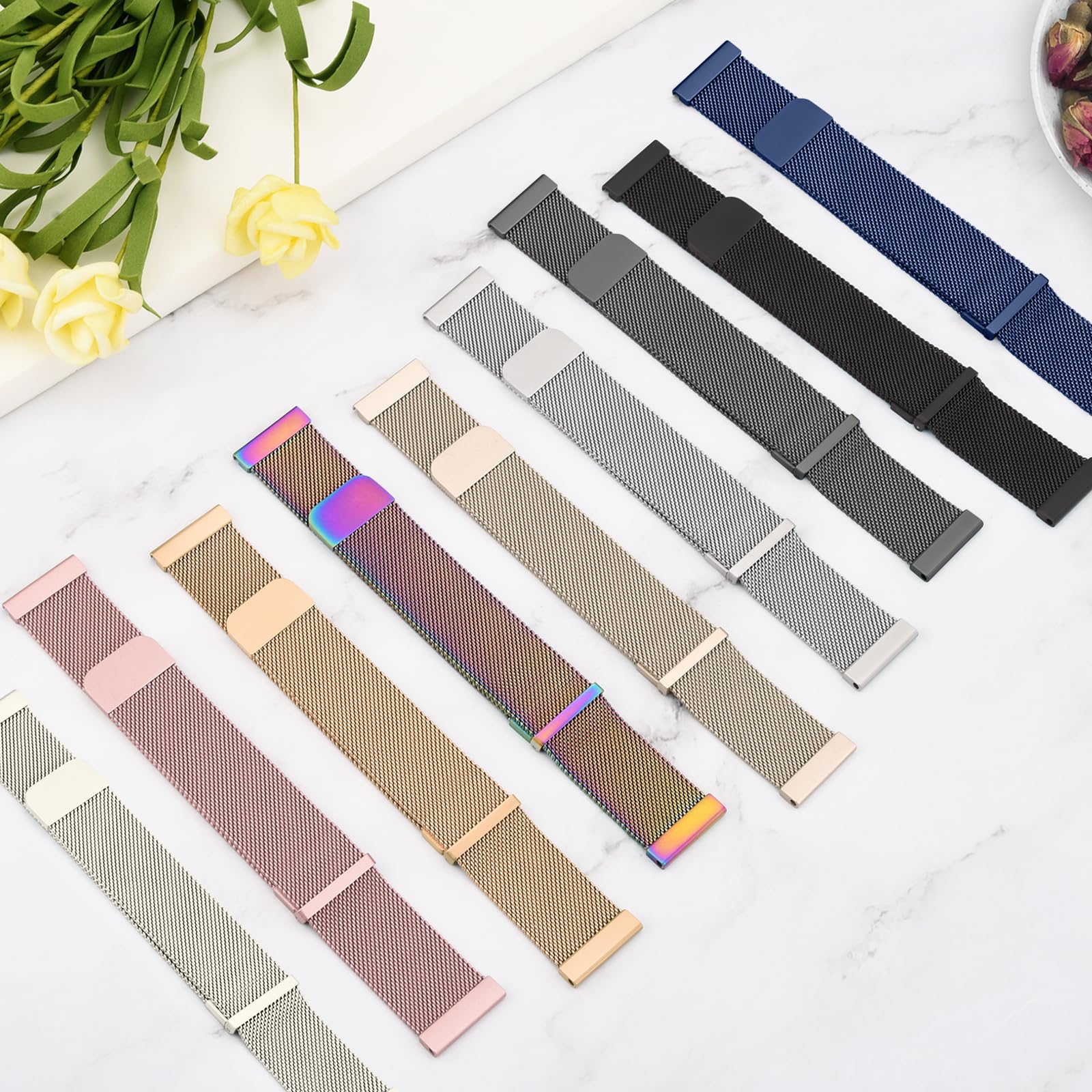 22mm Stainless Steel Smartwatch Band Compatible with IDW13, IDW16, IDW19 - Replacement Strap for Fitpolo IDW13, Woneligo W13, ENOMIR, TOOBUR, MILOUZ, Gydom, Faweio & Veryfit Smartwatches - Durable Metal Watch Band for Workout, Office & Everyday Wear
