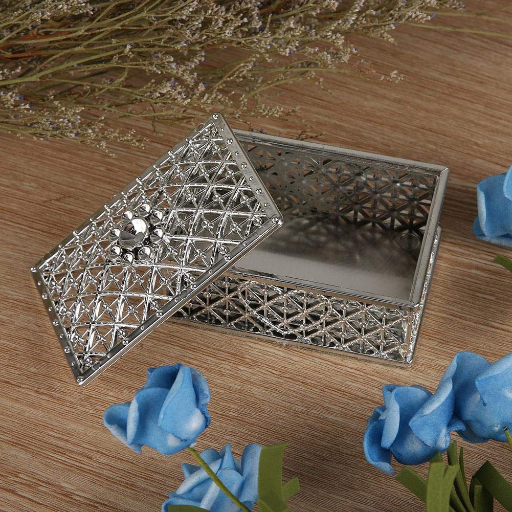 12PCS Silver Hollow Treasure Chest Candy Boxes - Creative Square Gift Box for Wedding Favors, Party Decorations, Candy Containers & Decorative Accessories | Perfect for Themed Parties, Baby Showers, Bridal Showers & Holiday Gifts