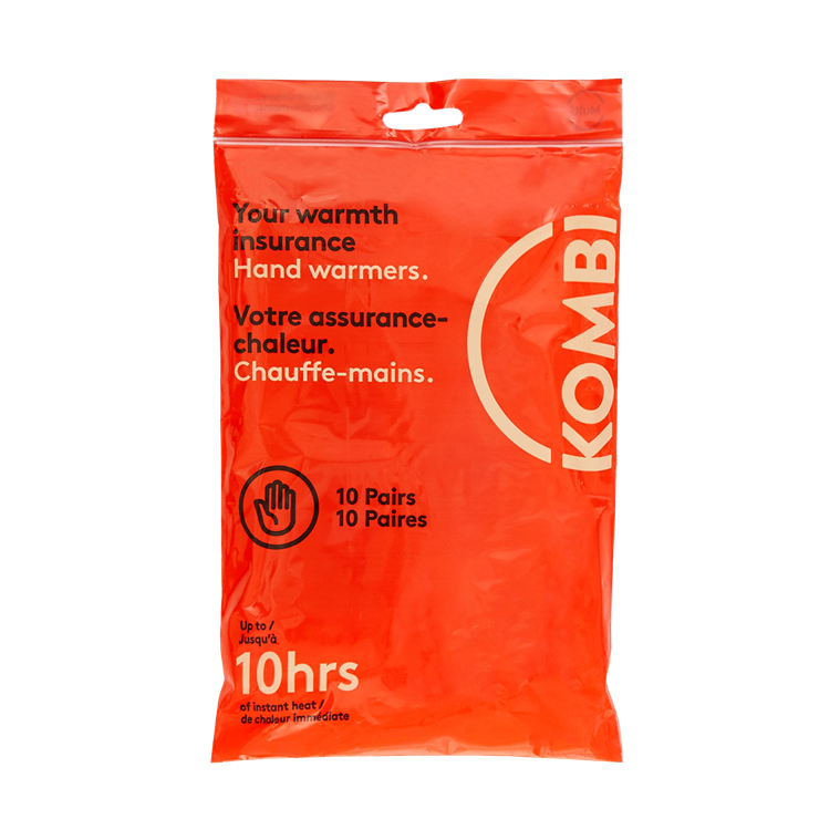 Kombi Hand Warmers 10 Pack - Reusable & Long-Lasting Heat Pads for Winter Outdoor Activities, Hunting, Skiing & Cold Weather