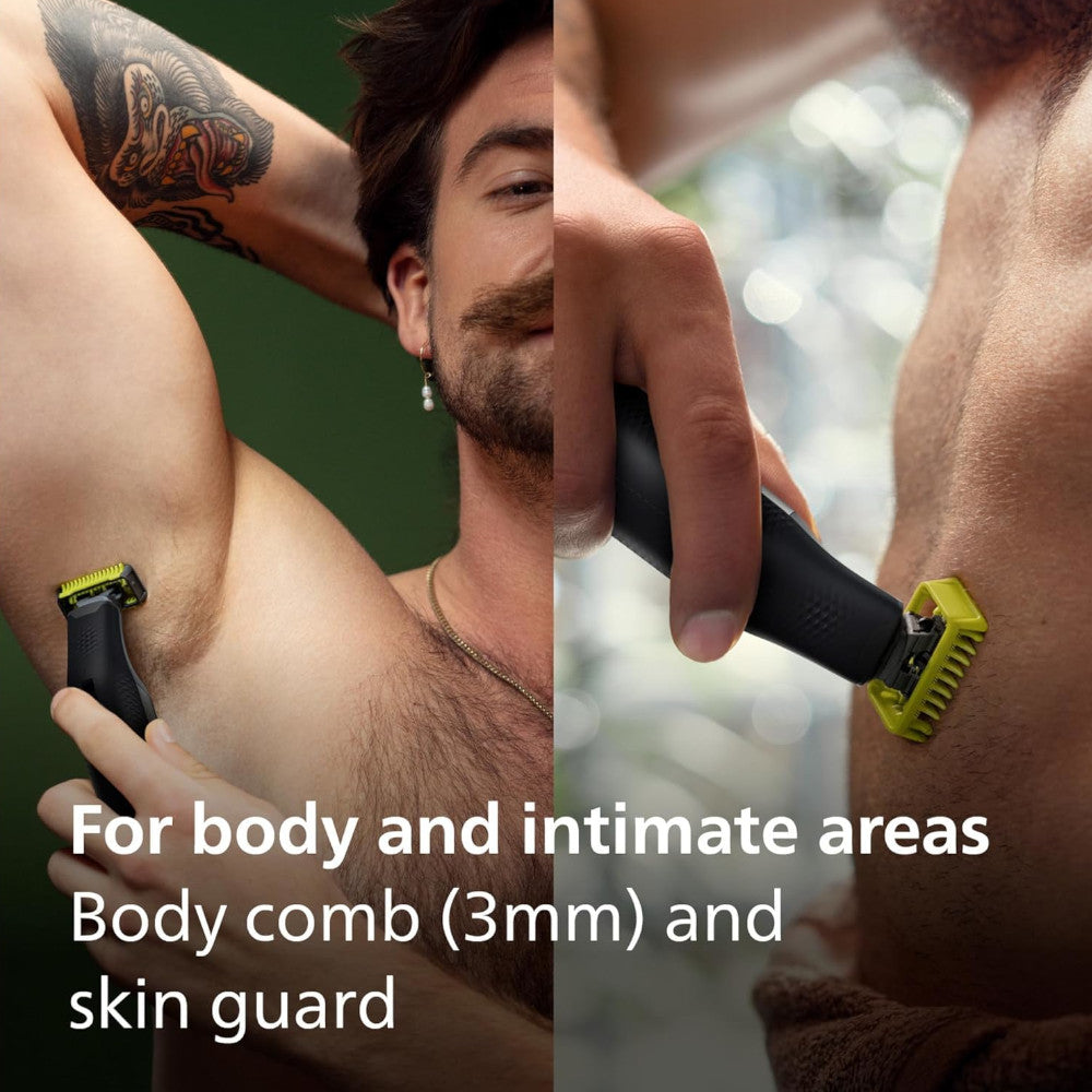 PHILIPS QP6541/16 OneBlade 360 Pro Electric Razor - Wet & Dry Trimmer for Beard, Mustache & Body Hair with 12 Adjustable Lengths - Perfect for Travel, Gym & Daily Grooming