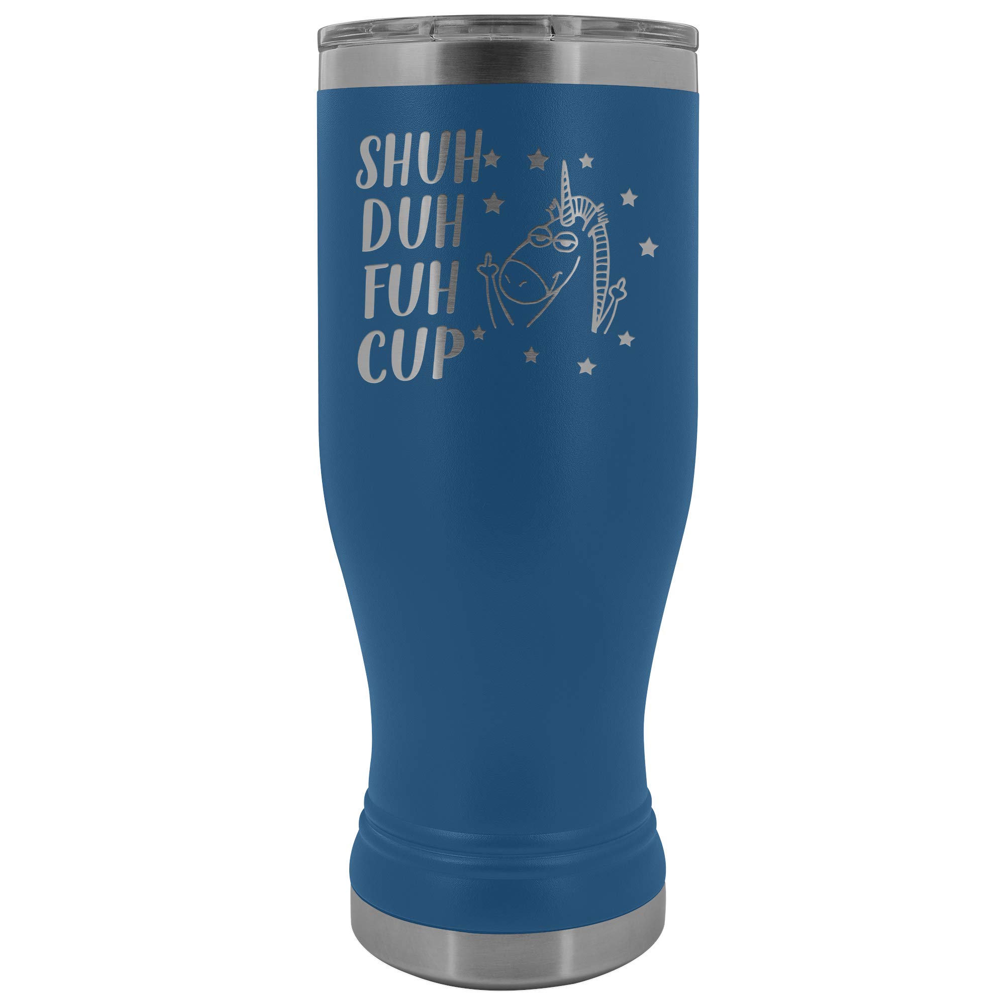 Shut The Fuh Cup Unicorn Boho 20oz Tumbler - Funny Holiday Christmas Gift with Curse Words - Insulated Stainless Steel Travel Mug for Coffee & Tea (Blue) - Perfect for Office Humor, Gag Gifts & Bachelorette Parties