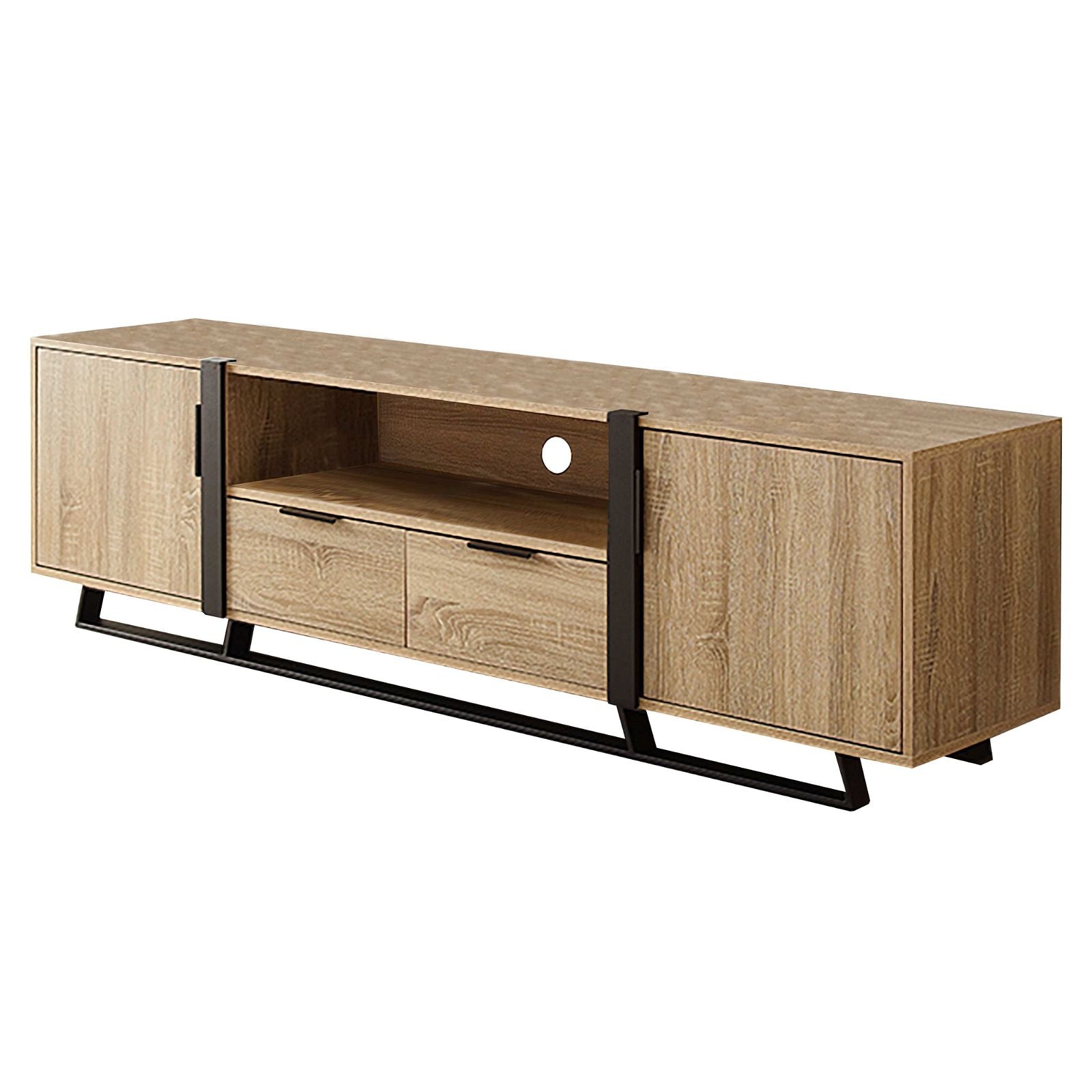 Criterion Oak CAPRI Entertainment Unit - Modern TV Stand & Media Cabinet for Living Room, Bedroom, Home Theater Setup