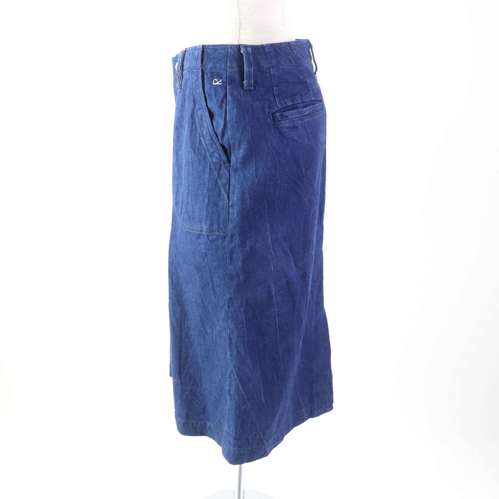 45rpm Cotton Washed Denim Skirt for Women - Indigo Blue High Waist Vintage Denim Skirt | Casual Wear, Street Style & Everyday Outfits