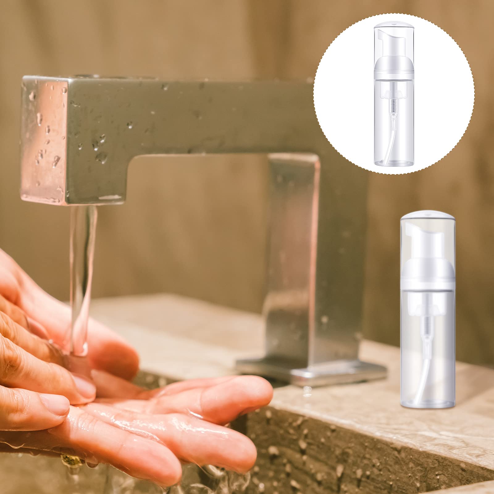 30-Piece Nose Brush Set with 1.8oz Empty Travel Bottle & Lash Shampoo Brushes - Pink Diamond Eyelash Foaming Soap Pump Dispenser & Lash Wand Makeup Tools for Women (50ml) - Perfect for Travel, Salon & Home Eyebrow/Lash Care