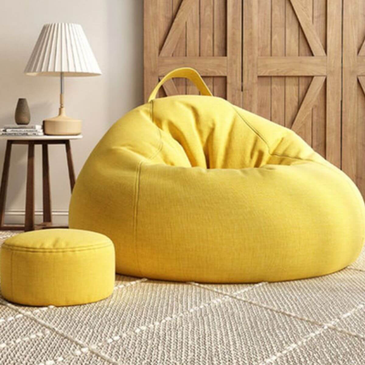 Portable Bean Bag Chair Set with Storage - Eco-Friendly & Lightweight for Indoor, Outdoor, Camping & Dorm Room Use