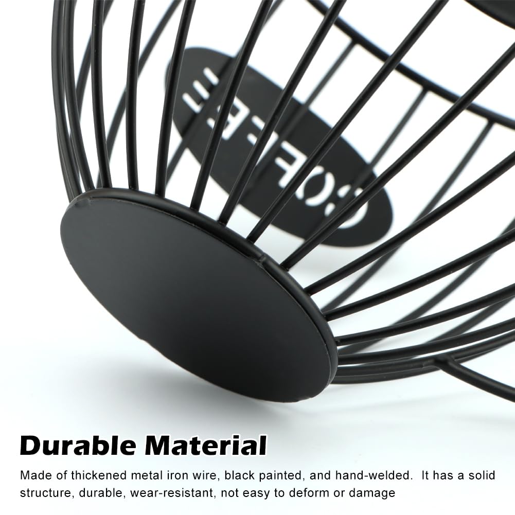 **Large Capacity Coffee Pod Holder - Black Wire K Cup Organizer for Keurig, Nespresso | Countertop Storage Basket for Kitchen, Coffee Bar & Station | Perfect for Home, Office & Cafes**