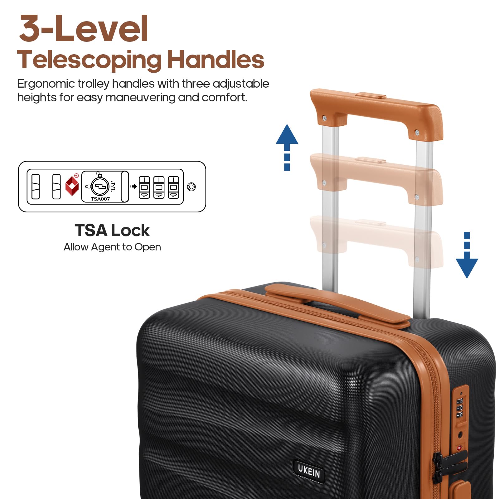Durable 3-Piece Polycarbonate Luggage Set with Backpack - Airline Approved Carry-On Hardshell Suitcase with Spinner Wheels & TSA Lock | Perfect for Business Travel, Family Vacations & International Trips