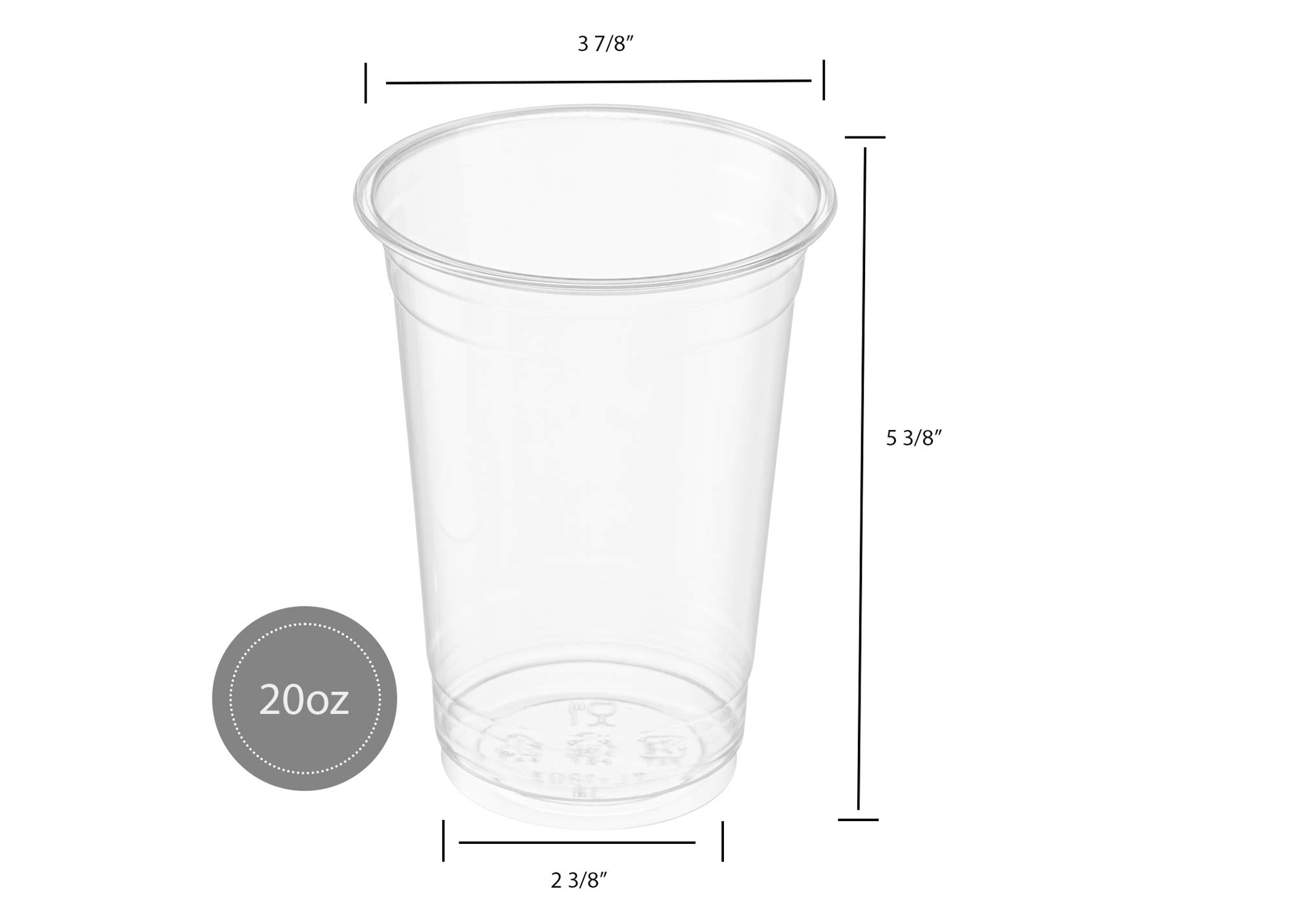 50 Sets - 20 Oz Crystal Clear PET Plastic Cups with Dome Lids for Iced Coffee, Cold Drinks, Milkshakes, Smoothies - Perfect for Parties, Cafes, and Takeout Beverages