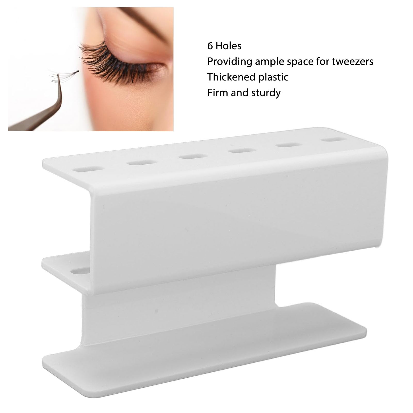 Professional Eyelash Extension Tweezer Holder - Large Capacity Storage Rack for Lash Tools - Beauty Salon Organizer (White) - Perfect for Lash Artists & Salon Organization