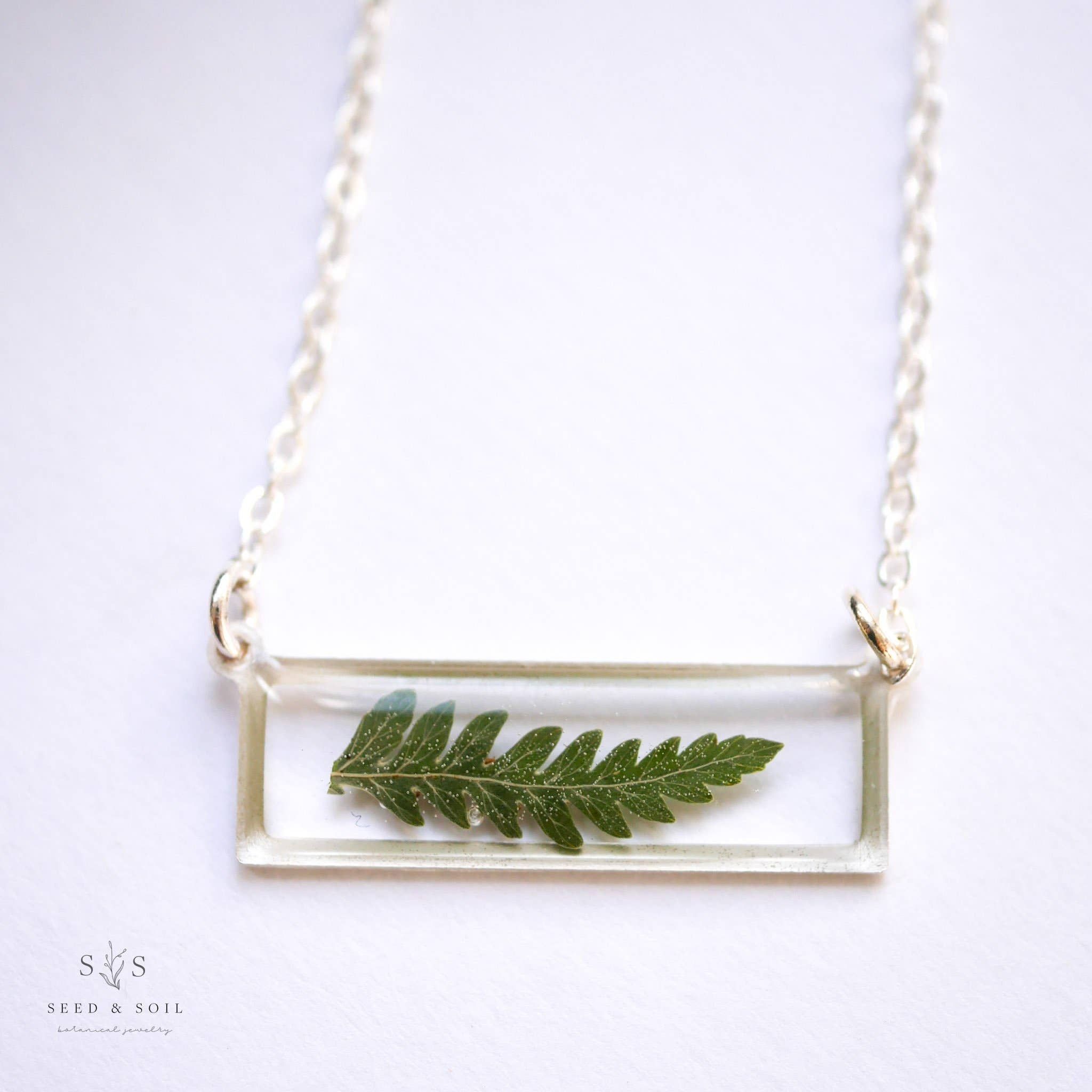 Minimalist Bar Necklace for Women - Dainty Seed & Soil Pendant Jewelry - Perfect for Everyday Wear, Gifts & Special Occasions