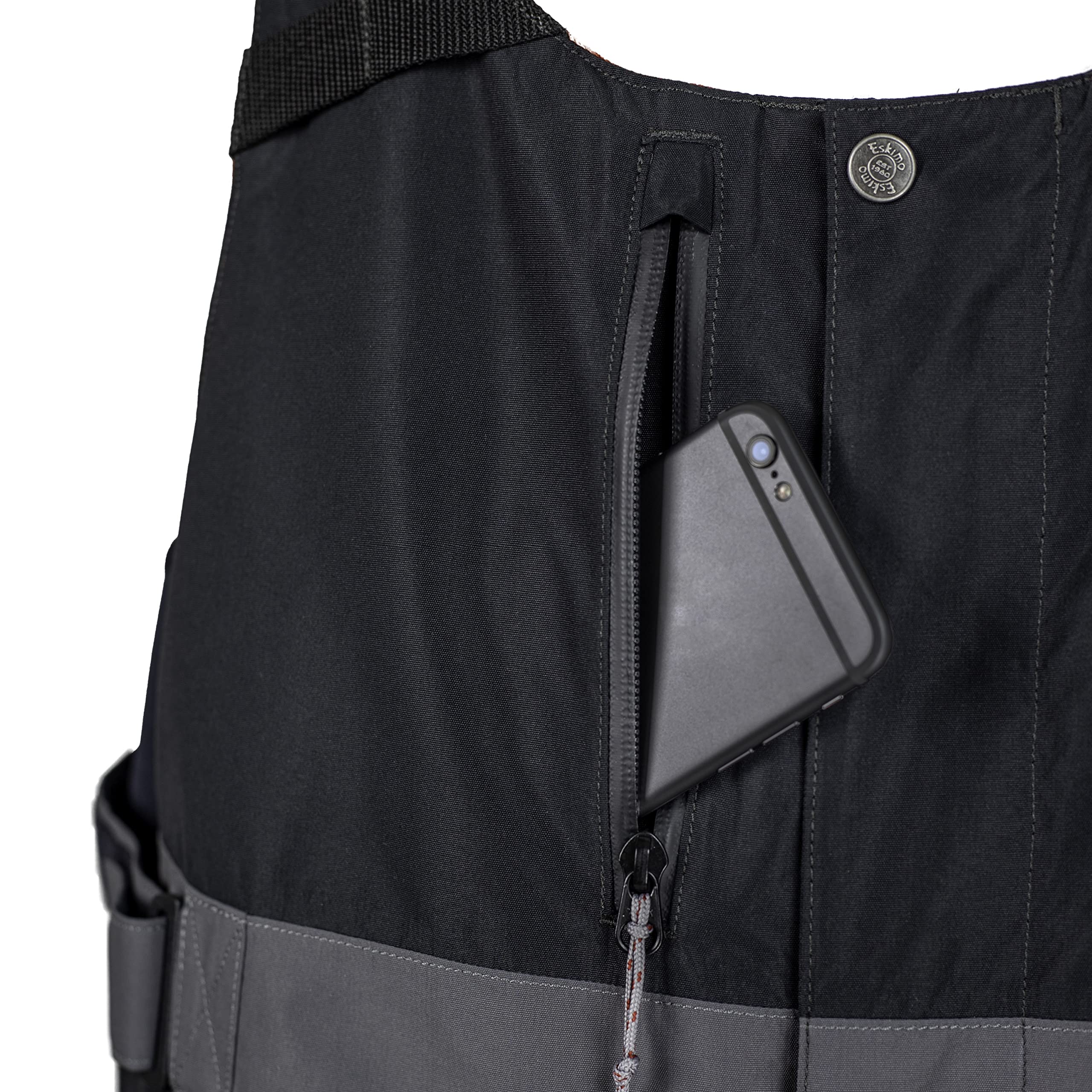 Eskimo Men's Superior Insulated Snow Bib Overalls - Waterproof Winter Work Pants for Cold Weather, Hunting & Snowmobiling - Black