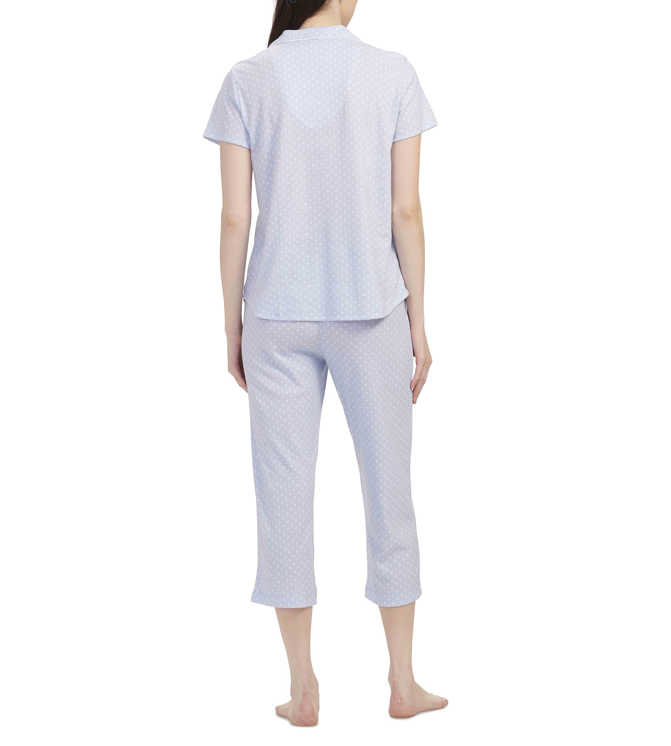 Karen Neuburger Women's Soft Cotton Short Sleeve Pajama Set - Comfy Sleepwear for Relaxing at Home & Lounging | Cozy Matching Top & Bottom PJs