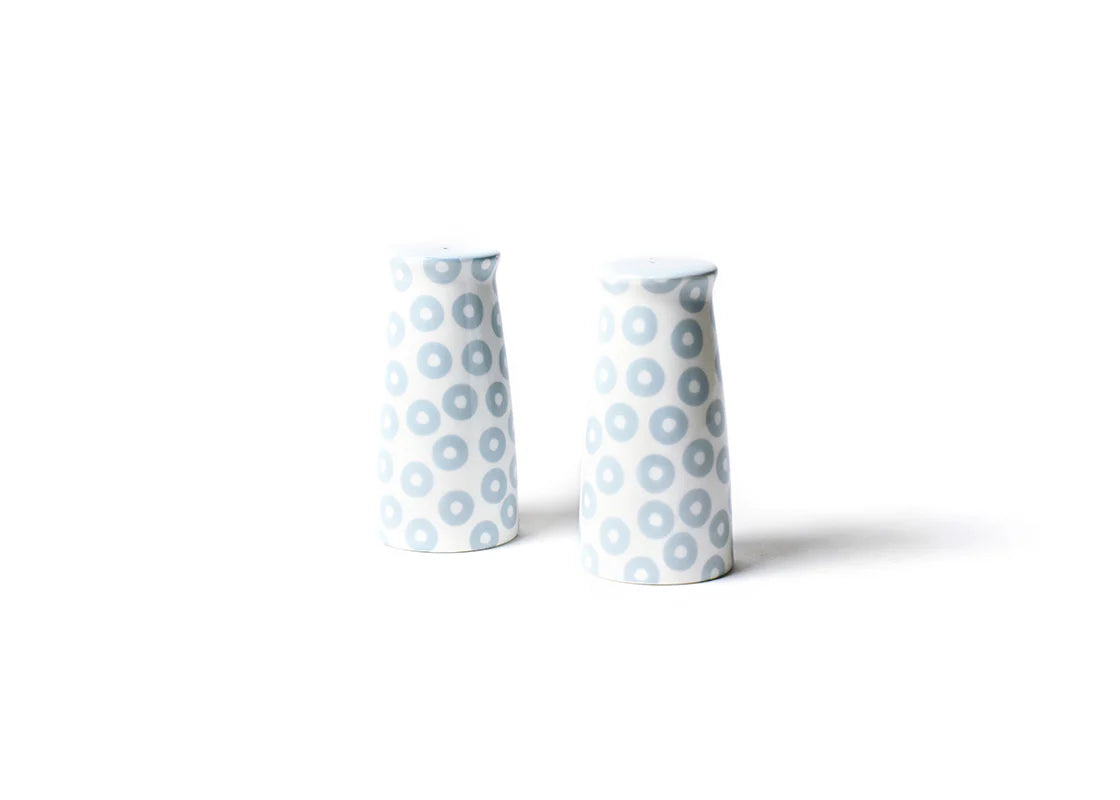 Elegant Iris Blue Pip Pedestal Salt and Pepper Shakers Set - Vintage Style Glass Spice Dispensers for Dining Table, Kitchen, and Restaurant Decor