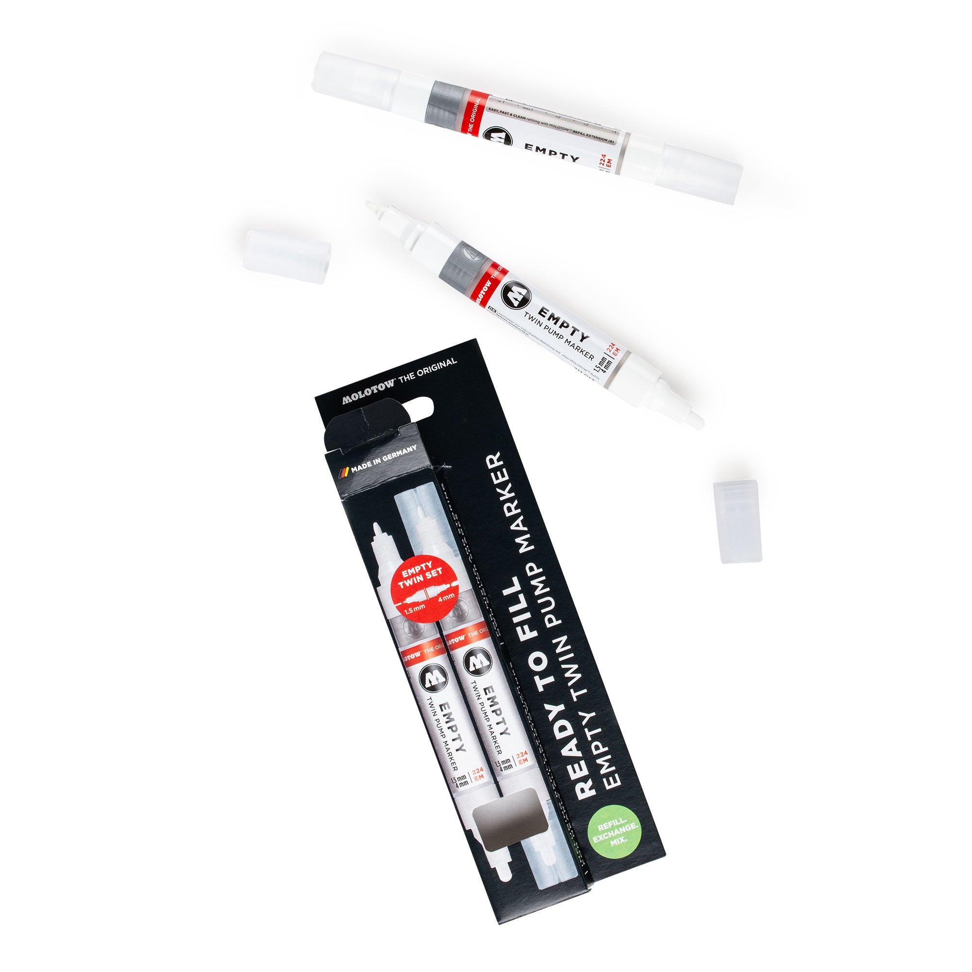 2 Pack ONE4ALL 224EM Refill Extensions - Compatible with Multiple Printer Models - Perfect for Office & Home Printing Needs