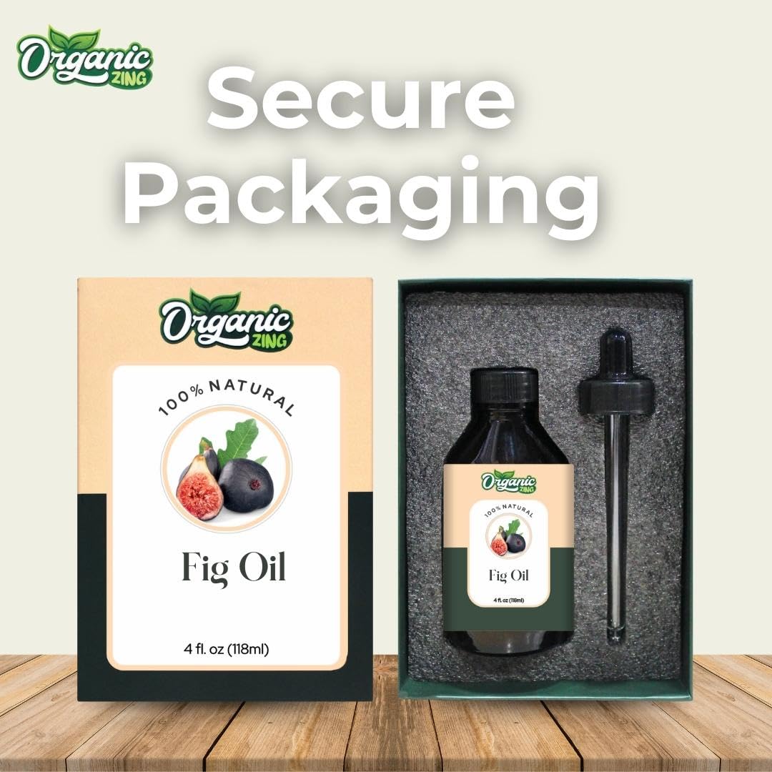 Organic Zing Fig (Ficus carica) Oil - 100% Pure Natural Carrier Oil for Skin Care, Hair Growth & Aromatherapy | Moisturizing, Anti-Aging & Diffuser Use | 3.99 fl oz (118ml) | Perfect for DIY Beauty Recipes & Relaxation Therapy
