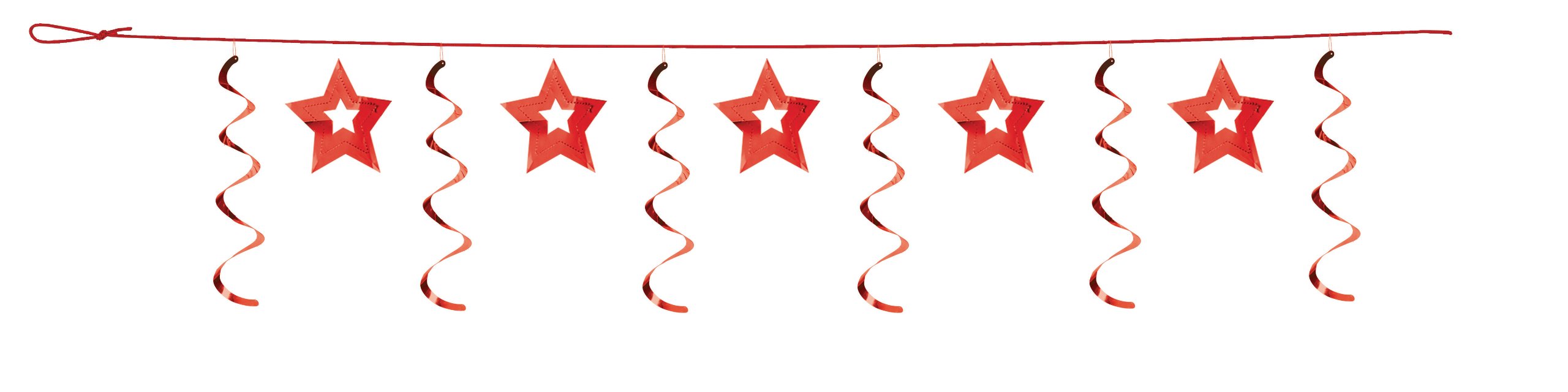 Red Stars Dizzy Dangler Garland - Festive Party Decorations for Christmas, Birthday, Baby Shower & Home Celebration