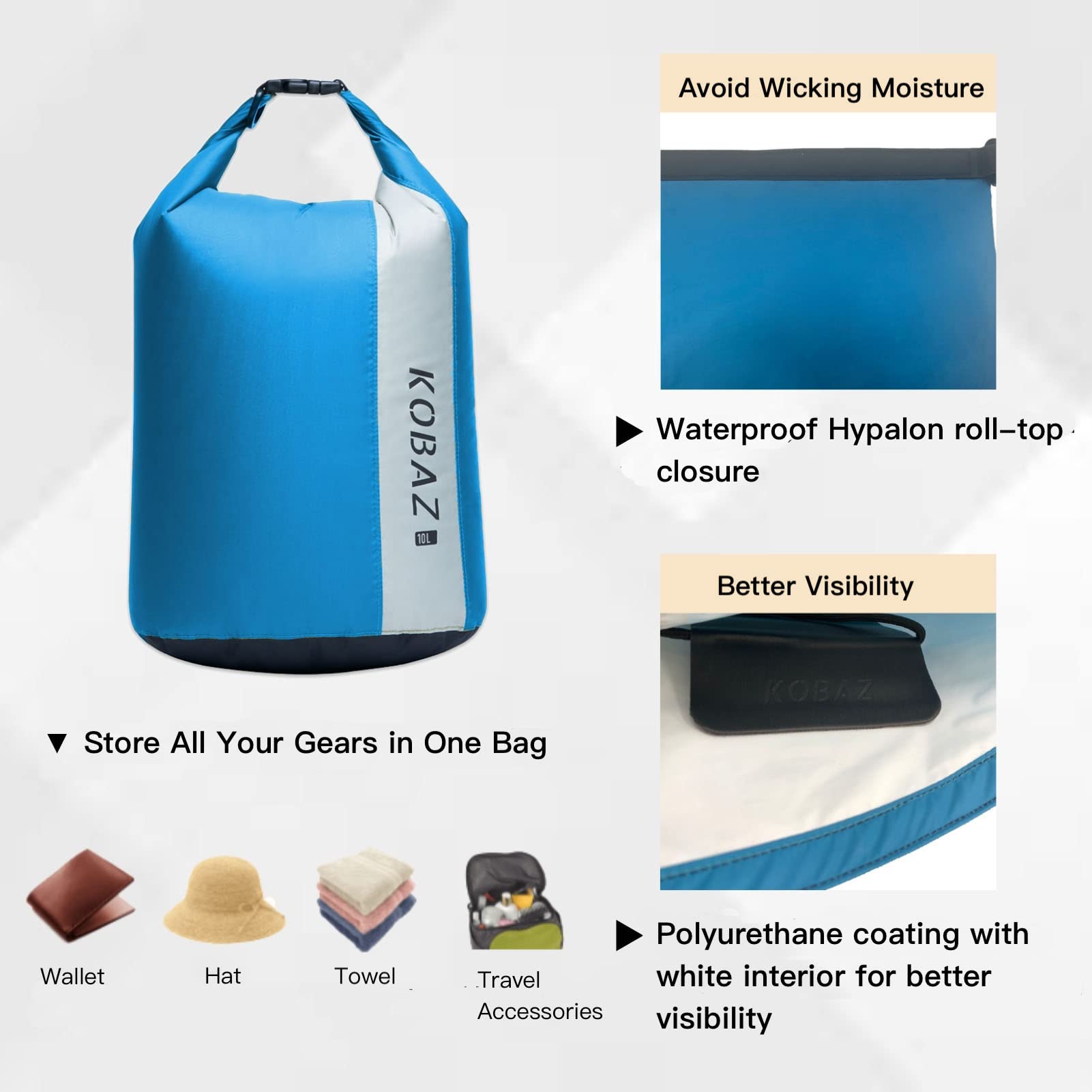 **Waterproof Dry Bags 10L/20L/35L - Lightweight Roll Top Dry Sack with Shoulder Strap for Kayaking, Camping, Hiking & Outdoor Adventures**    *Optimized for Google SEO, translated to English, and includes usage scenarios.*