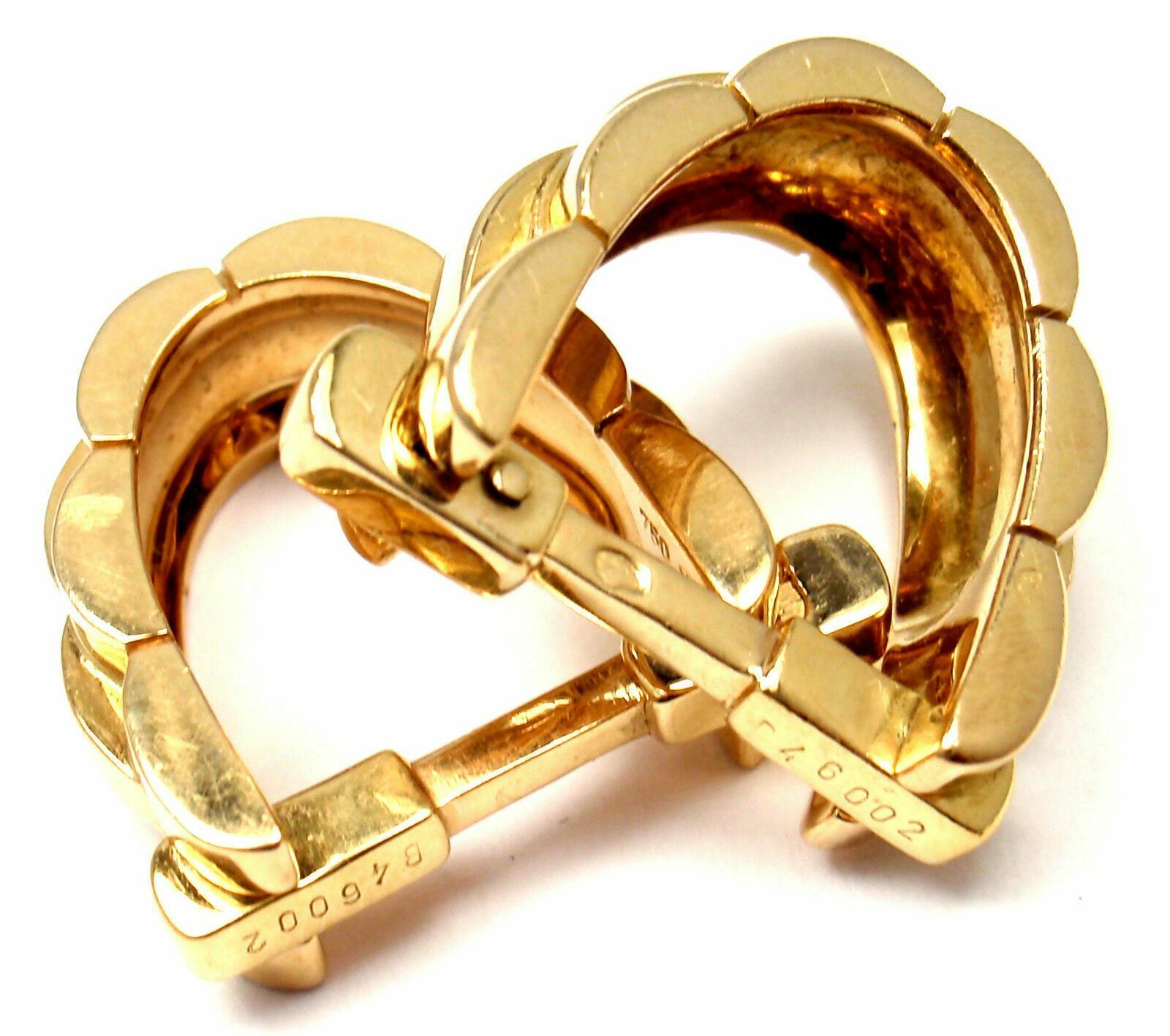 Authentic Cartier Panthere Maillon 18k Yellow Gold Stirrup Cufflinks for Men - Luxury Gift for Weddings, Business & Formal Occasions