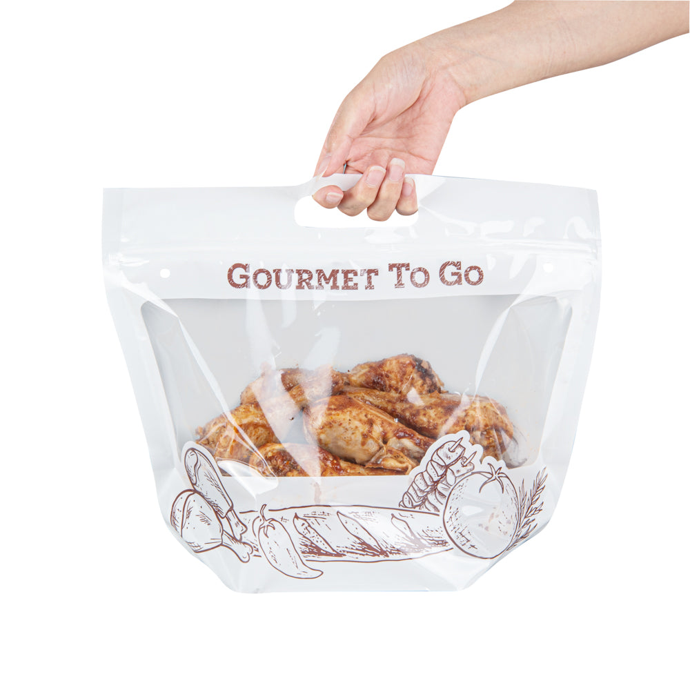 Premium White Plastic Rotisserie Chicken Bags - Hot Food Storage Bags (12 3/4