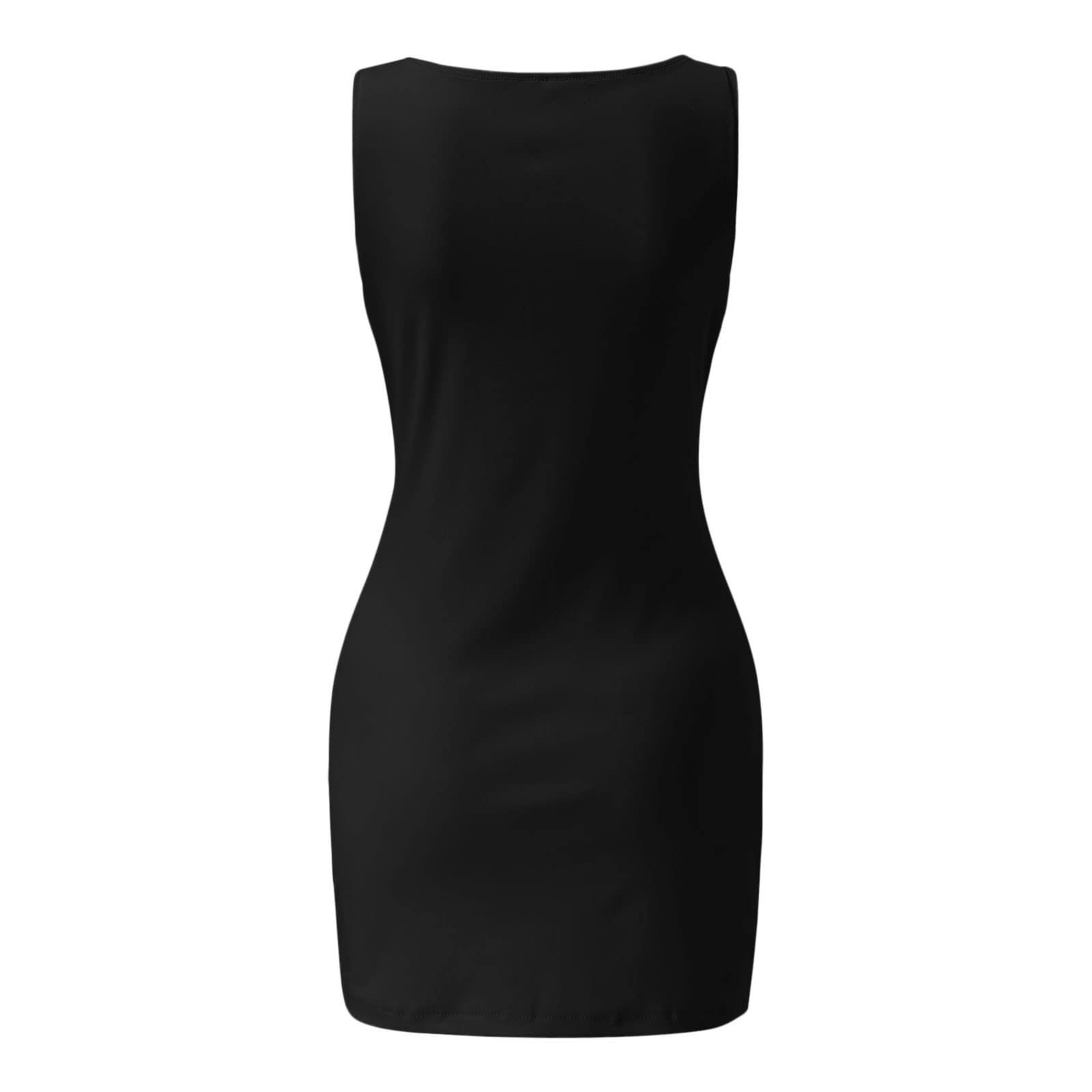 Sexy V-Neck Sleeveless Bandage Dress for Women - Slim Fit Knit Beach Dress, Solid Color Casual Summer Outfit | Perfect for Vacations, Pool Parties & Date Nights