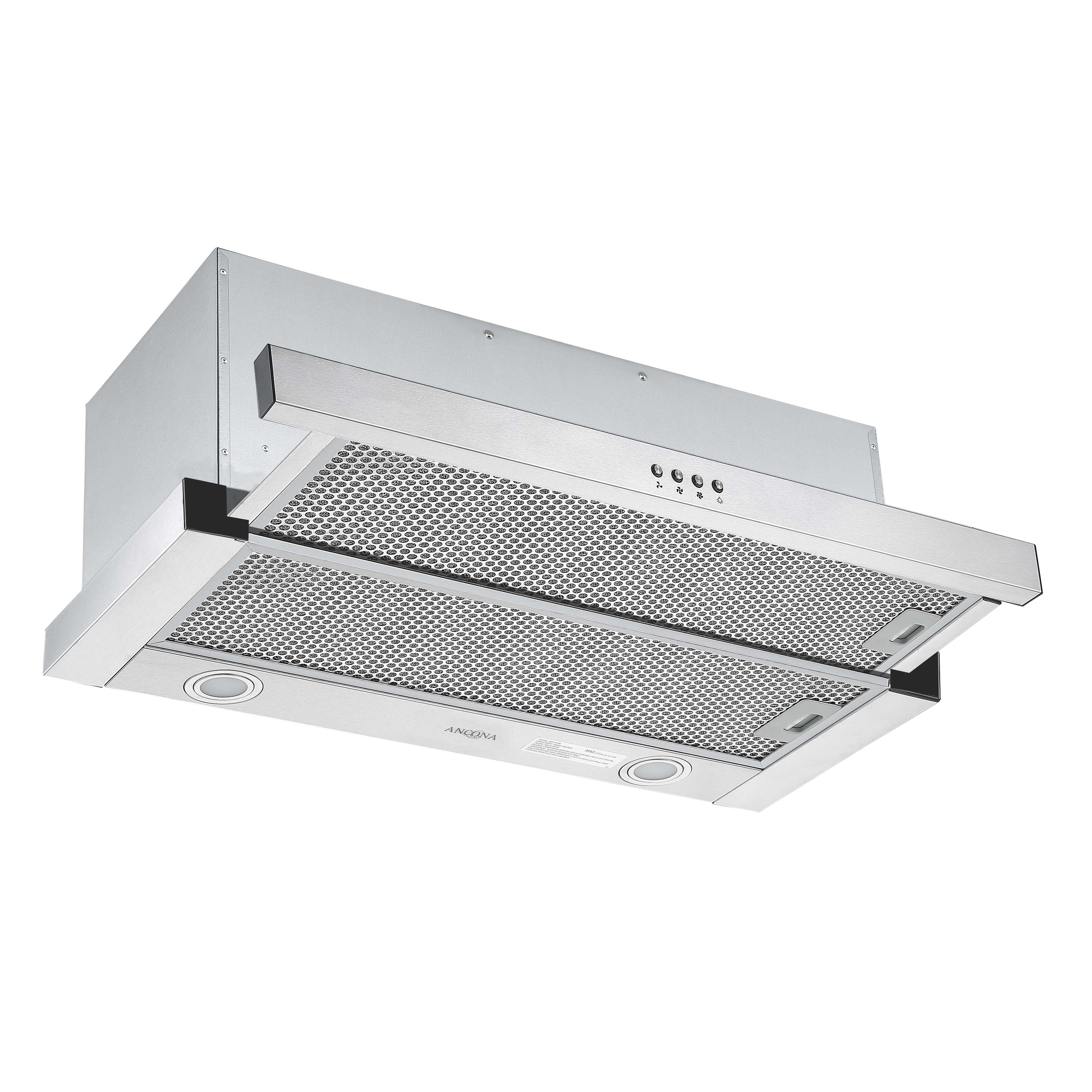 Forte 430 30-Inch Stainless Steel Slide Out Range Hood - Powerful Kitchen Ventilation for Gas Stoves & Cooking Smoke Removal