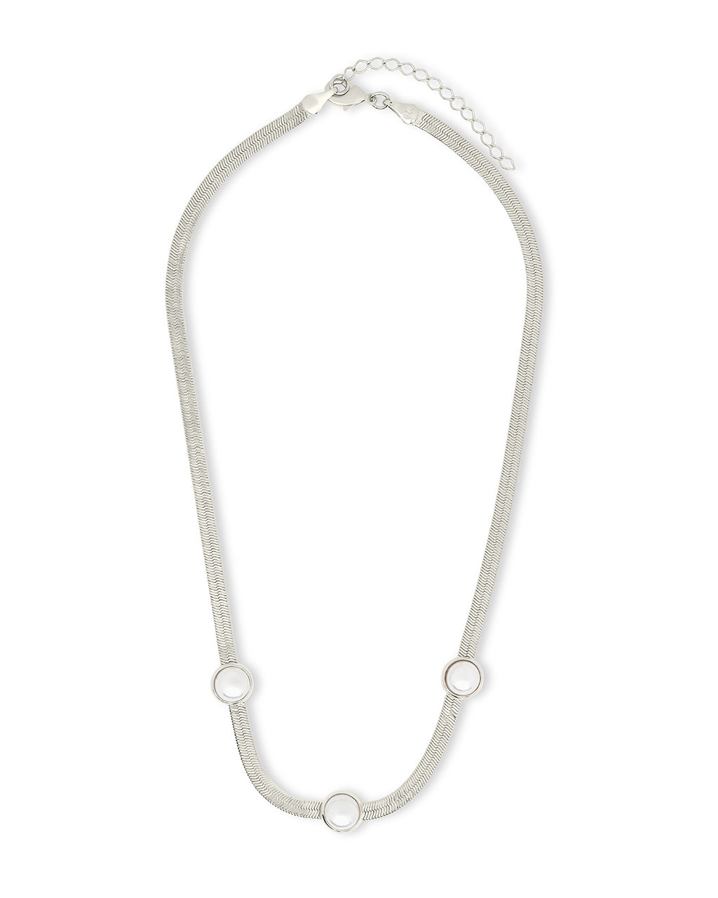 Elegant Pamela Stationed Pearl Herringbone Necklace - Vintage Pearl Jewelry for Women, Perfect for Weddings, Parties & Special Occasions