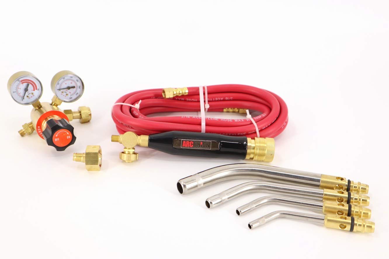 Professional Air Acetylene Torch Kit with Fuel Gas - Industrial Standard Tips & 1-Year Warranty - Perfect for Metal Cutting, Welding, and Brazing Projects