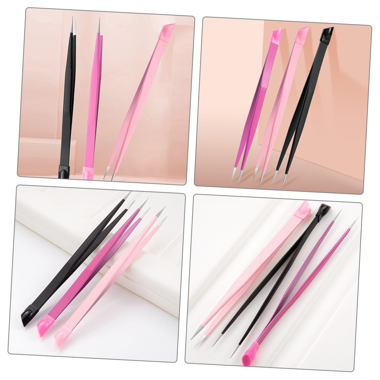 3PCS Stainless Steel Nail Clippers for Women & Men - Double Ended Angled Eyelash & Hair Clipper Tools - Perfect for Lash Extensions, Manicures & Grooming at Home or Salon