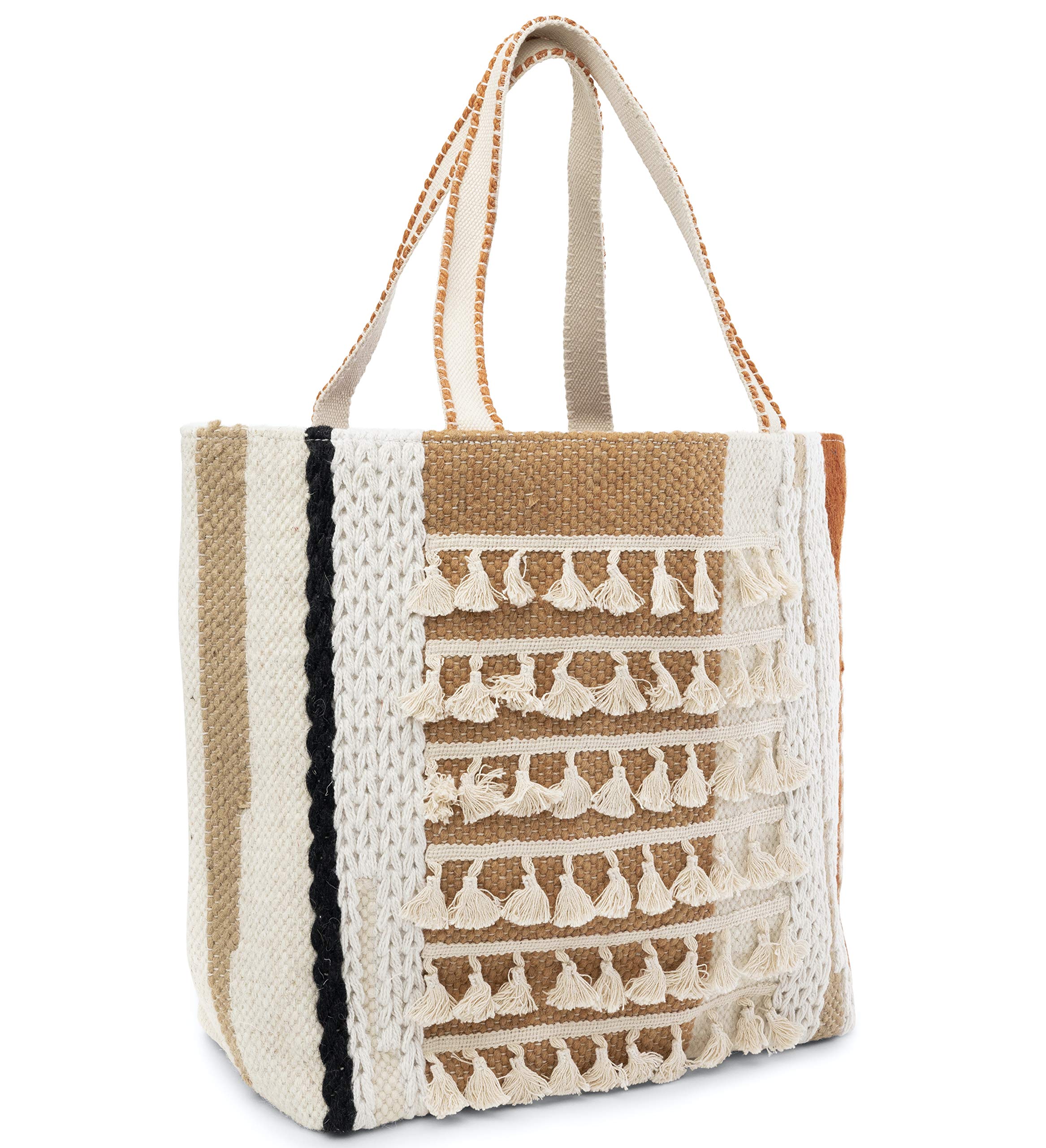 Roolee Culebra Woven Tote Bag for Women - Handmade Straw Beach Bag & Travel Purse - Perfect for Vacation, Shopping, and Summer Outings