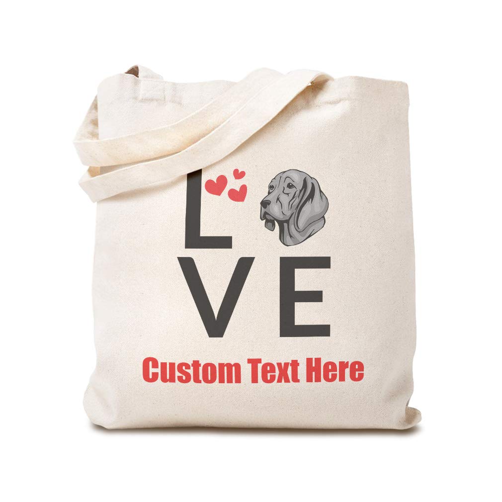 Custom Printed Weimaraner Dog Love Hearts Canvas Tote Bag - Reusable Shopping & Beach Bag for Women - Perfect for Groceries, Travel, and Outdoor Activities