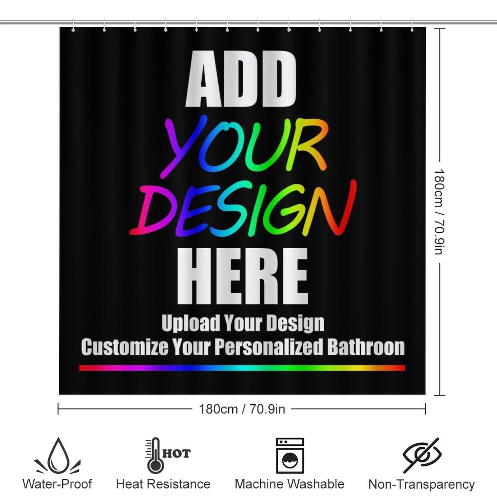 JCETUNO Custom 4-Piece Bathroom Set with Shower Curtain, Rugs & Accessories - Personalized Design Upload for DIY Home Decor | Perfect for Guest Bathrooms, Master Suites & Apartment Upgrades