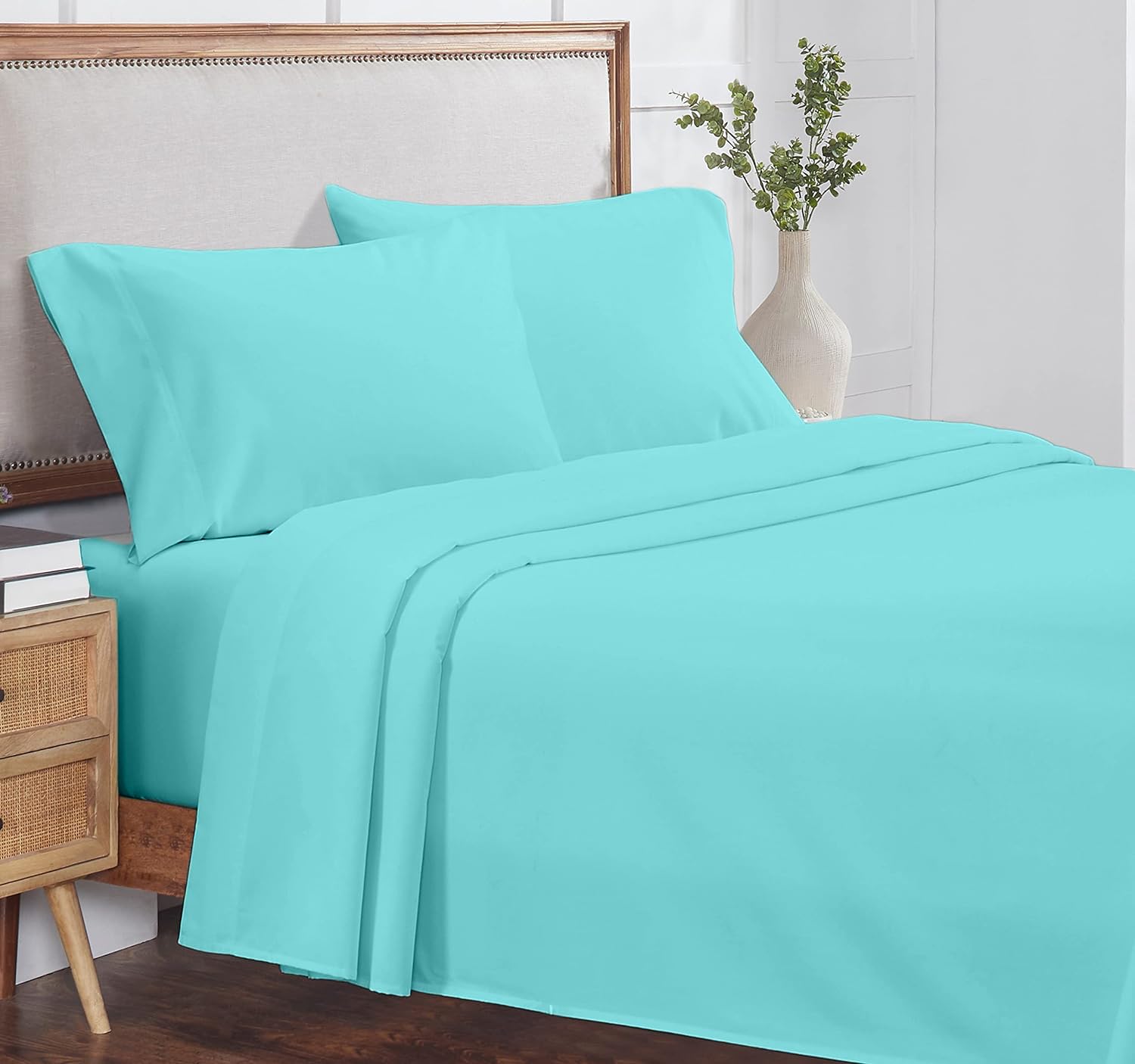 4-Piece King Size Sheet Set - 100% Organic Cotton, 800 Thread Count, Ultra Soft & Breathable, Luxury 8-12