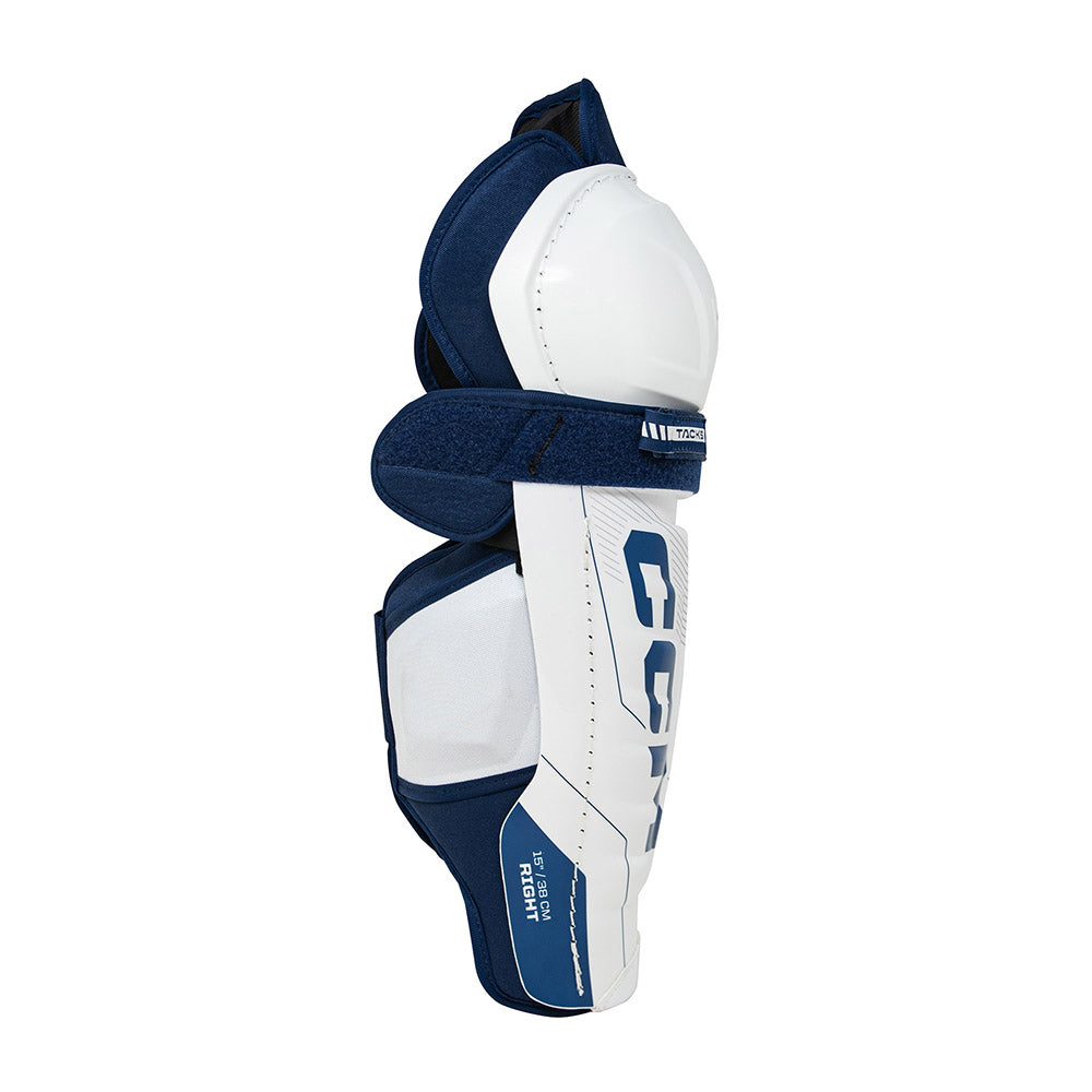 CCM Tacks Vector Plus 2024 Junior Ice Hockey Shin Guards - Protective Gear for Youth Hockey Players - Perfect for Practice & Games