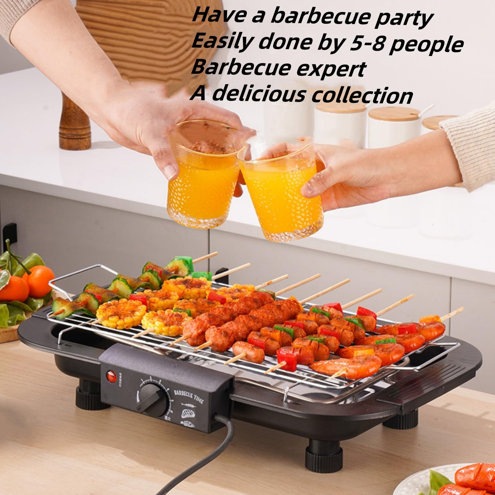 Smokeless Indoor Electric Grill - 2000W Non-Stick Griddle with Removable Grill Plate & Large Cooking Surface | Perfect for Family BBQs, Apartment Cooking & Healthy Meals