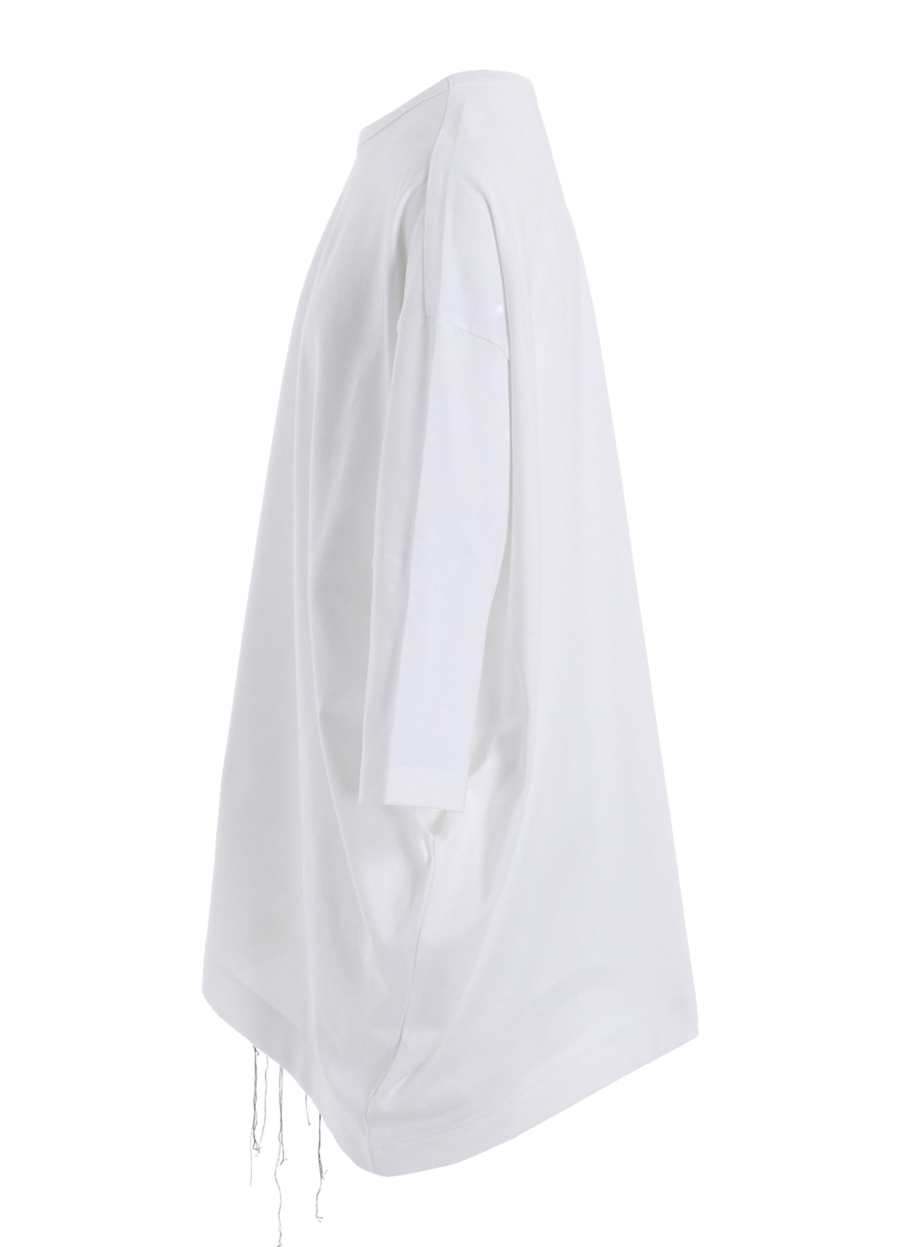 Y's Logo Stitch Asymmetric Drape Cotton Jersey Top - Women's Fashion Casual Wear for Daily Outings & Street Style